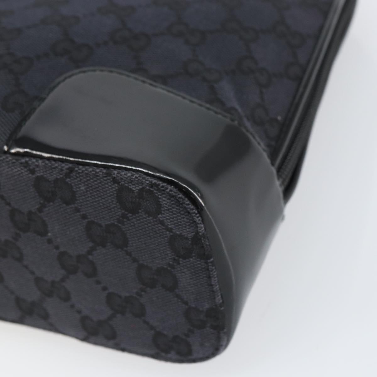 GUCCI GG Canvas Tote Bag Black Silver 002 1122 Auth 166168