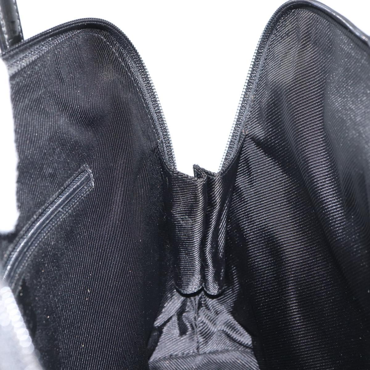 GUCCI GG Canvas Tote Bag Black Silver 002 1122 Auth 166168