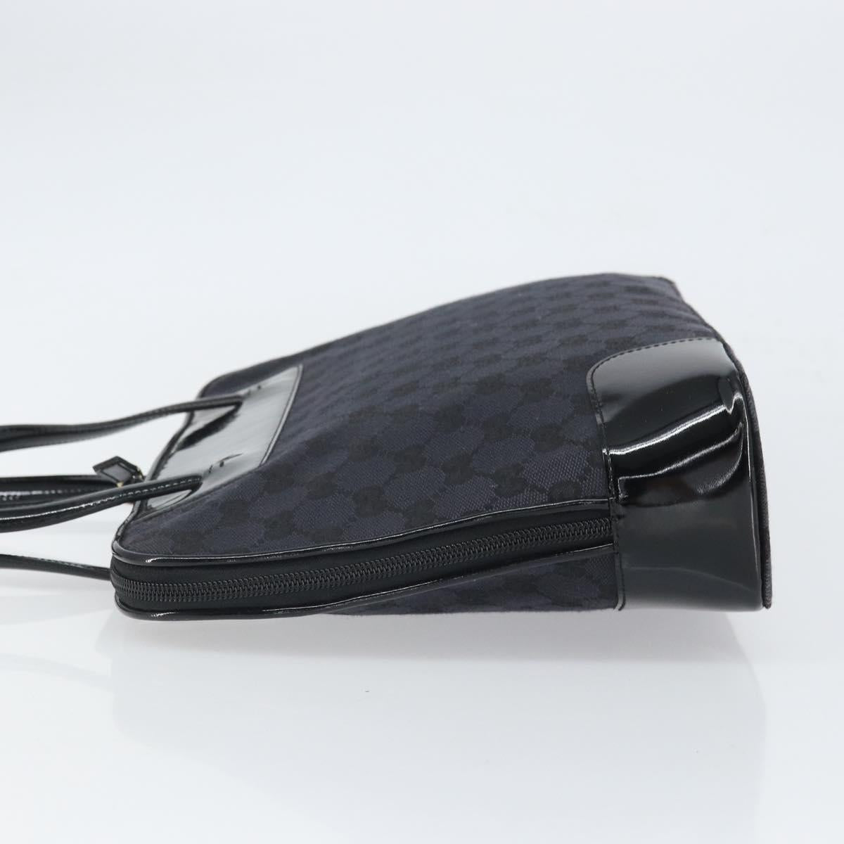 GUCCI GG Canvas Tote Bag Black Silver 002 1122 Auth 166168