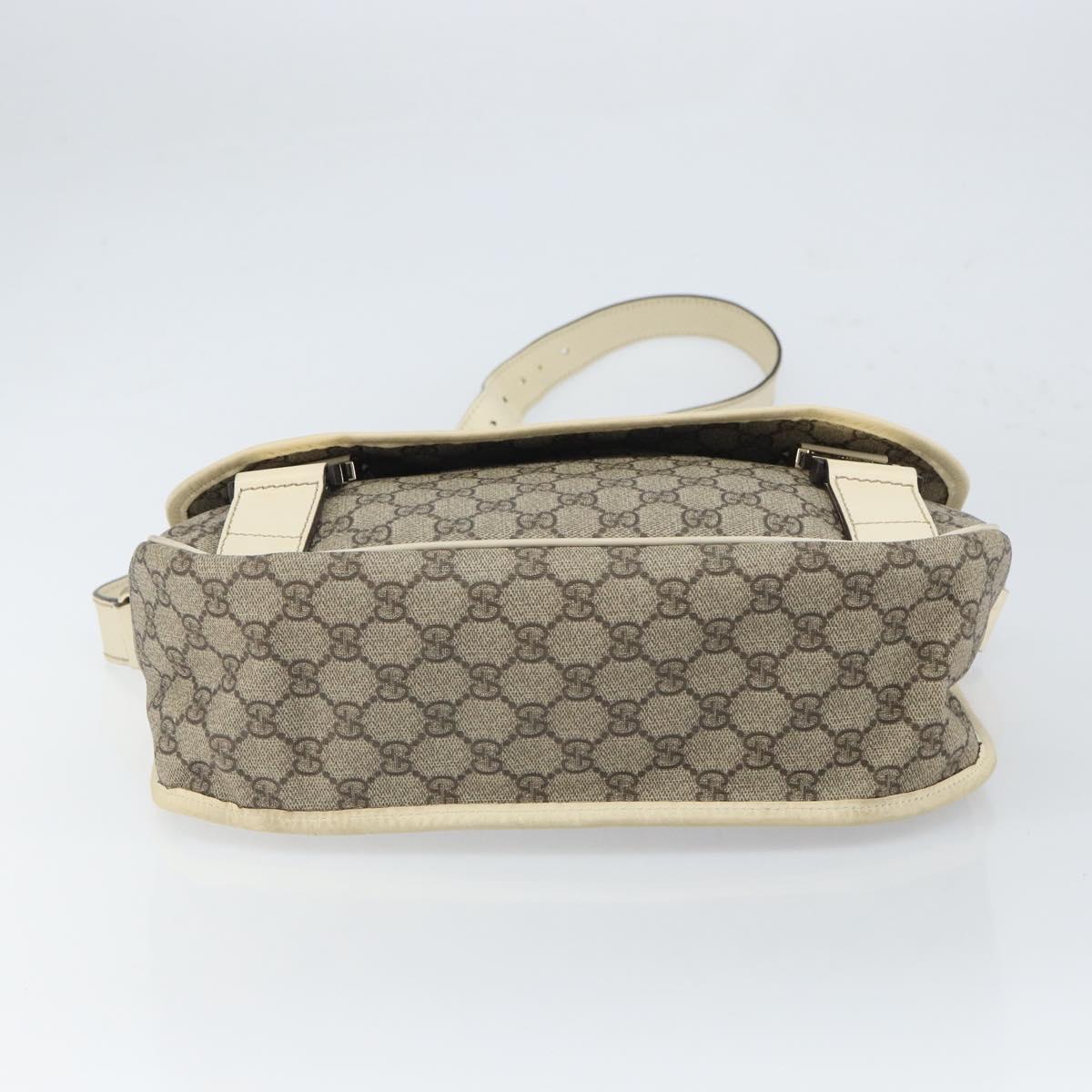 GUCCI GG Supreme Shoulder Bag PVC Beige Gold 201732 Auth 166189