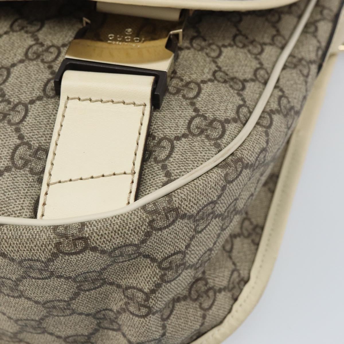 GUCCI GG Supreme Shoulder Bag PVC Beige Gold 201732 Auth 166189