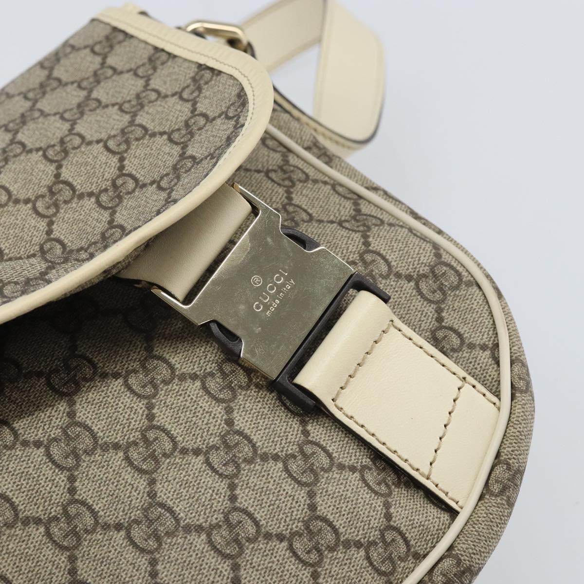 GUCCI GG Supreme Shoulder Bag PVC Beige Gold 201732 Auth 166189
