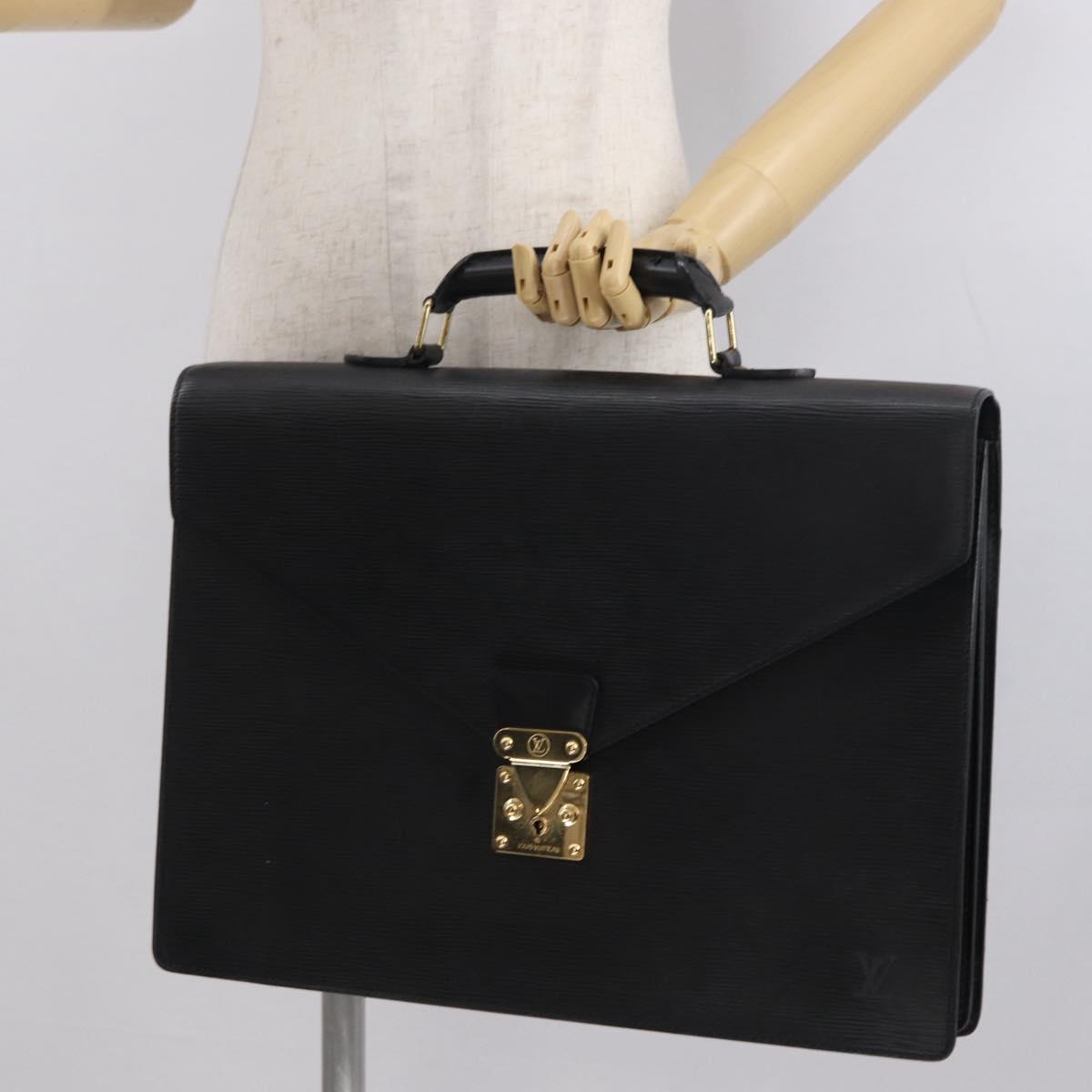 LOUIS VUITTON Epi Serviette Ambassador Business Bag Black M54412 LV Auth 166190