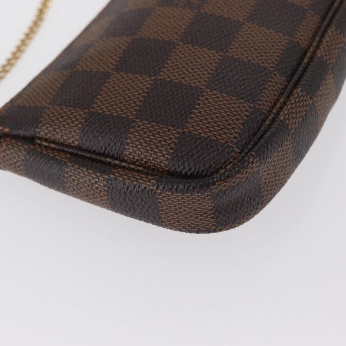 LOUIS VUITTON Damier Ebene Mini Pochette Accessoires Pouch N58009 Auth 166200A