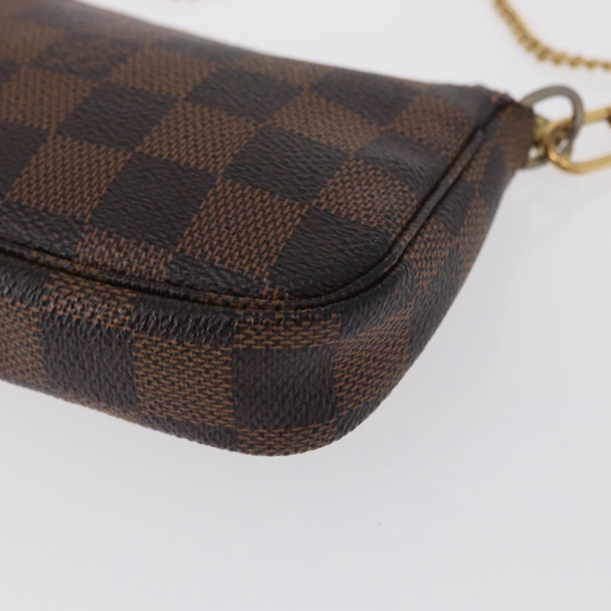 LOUIS VUITTON Damier Ebene Mini Pochette Accessoires Pouch N58009 Auth 166200A