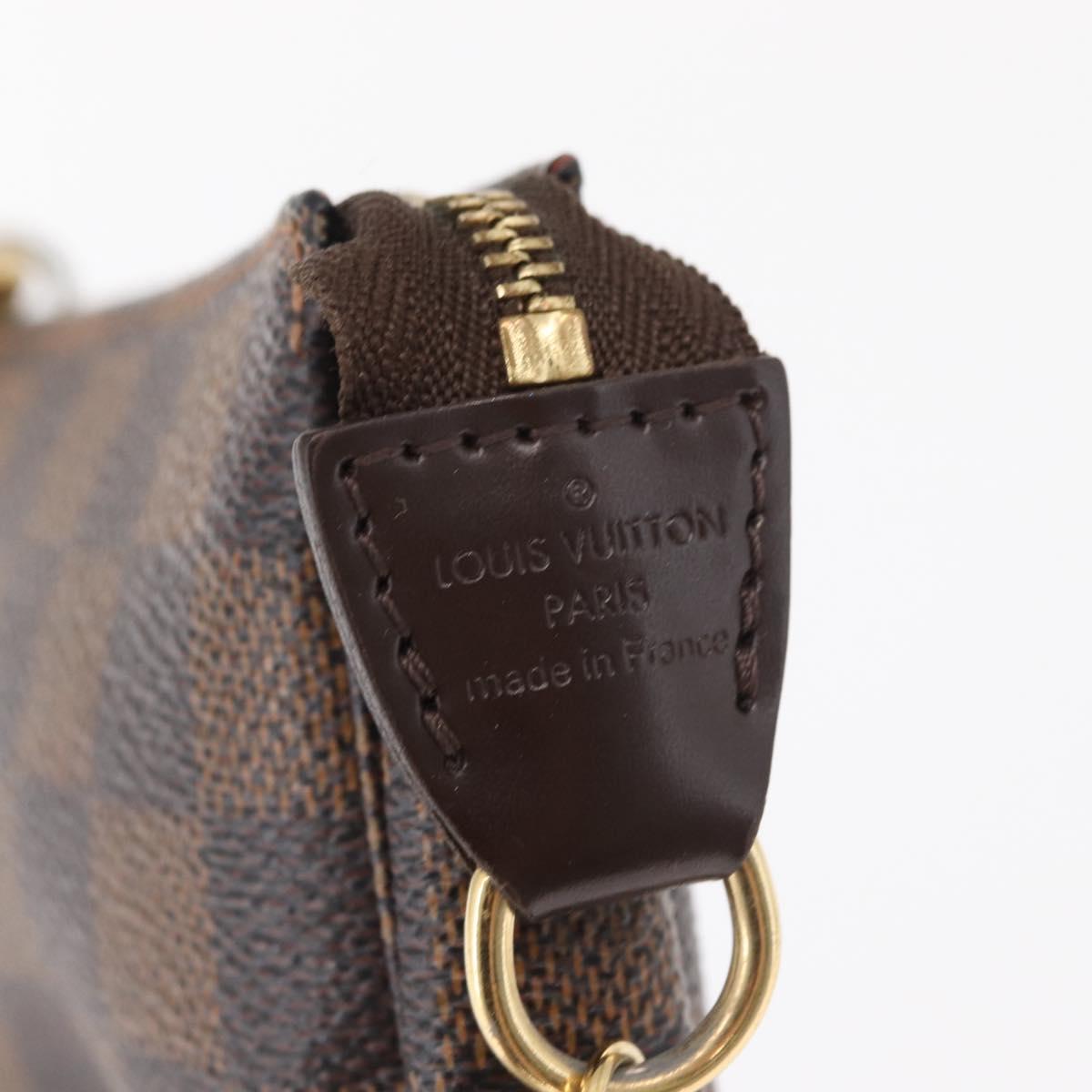 LOUIS VUITTON Damier Ebene Mini Pochette Accessoires Pouch N58009 Auth 166200A