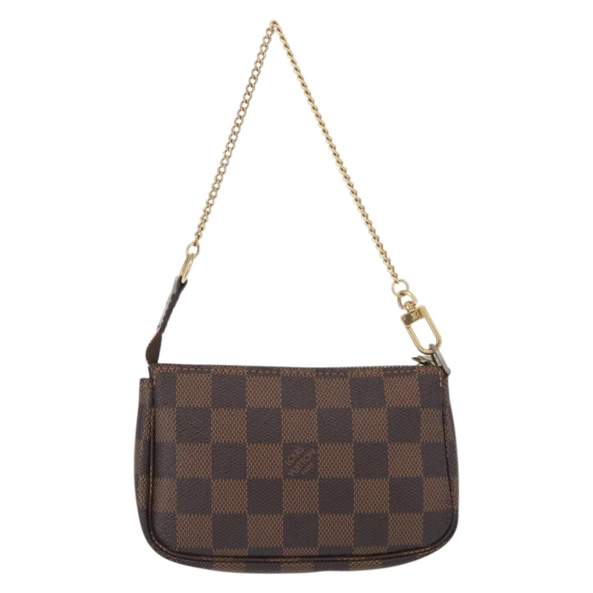 LOUIS VUITTON Damier Ebene Mini Pochette Accessoires Pouch N58009 Auth 166200A