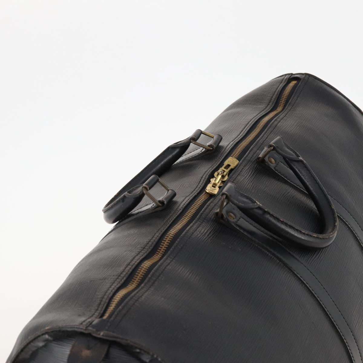 LOUIS VUITTON Epi Keepall 55 Boston Bag Noir Black M42952 LV Auth 166220
