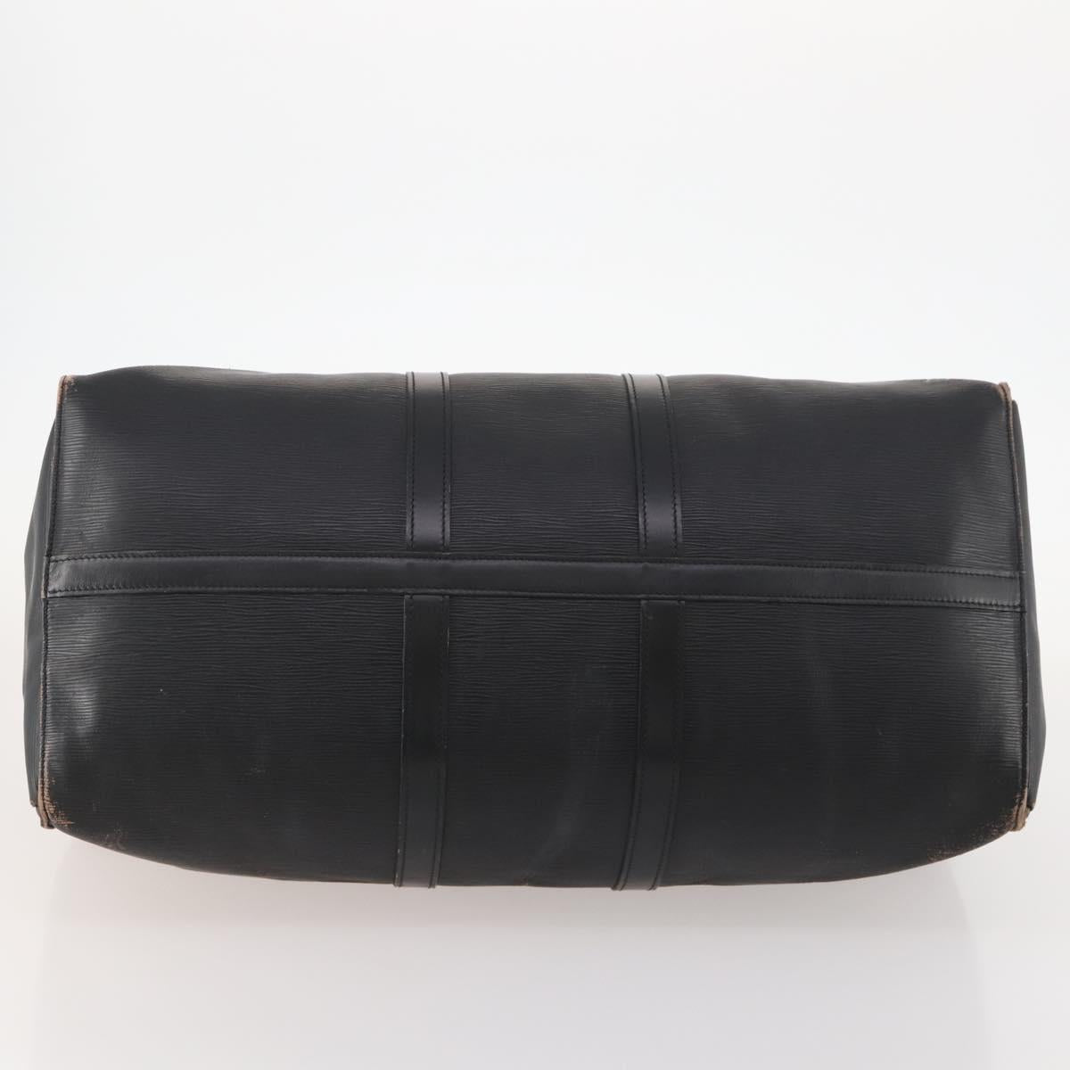 LOUIS VUITTON Epi Keepall 55 Boston Bag Noir Black M42952 LV Auth 166220