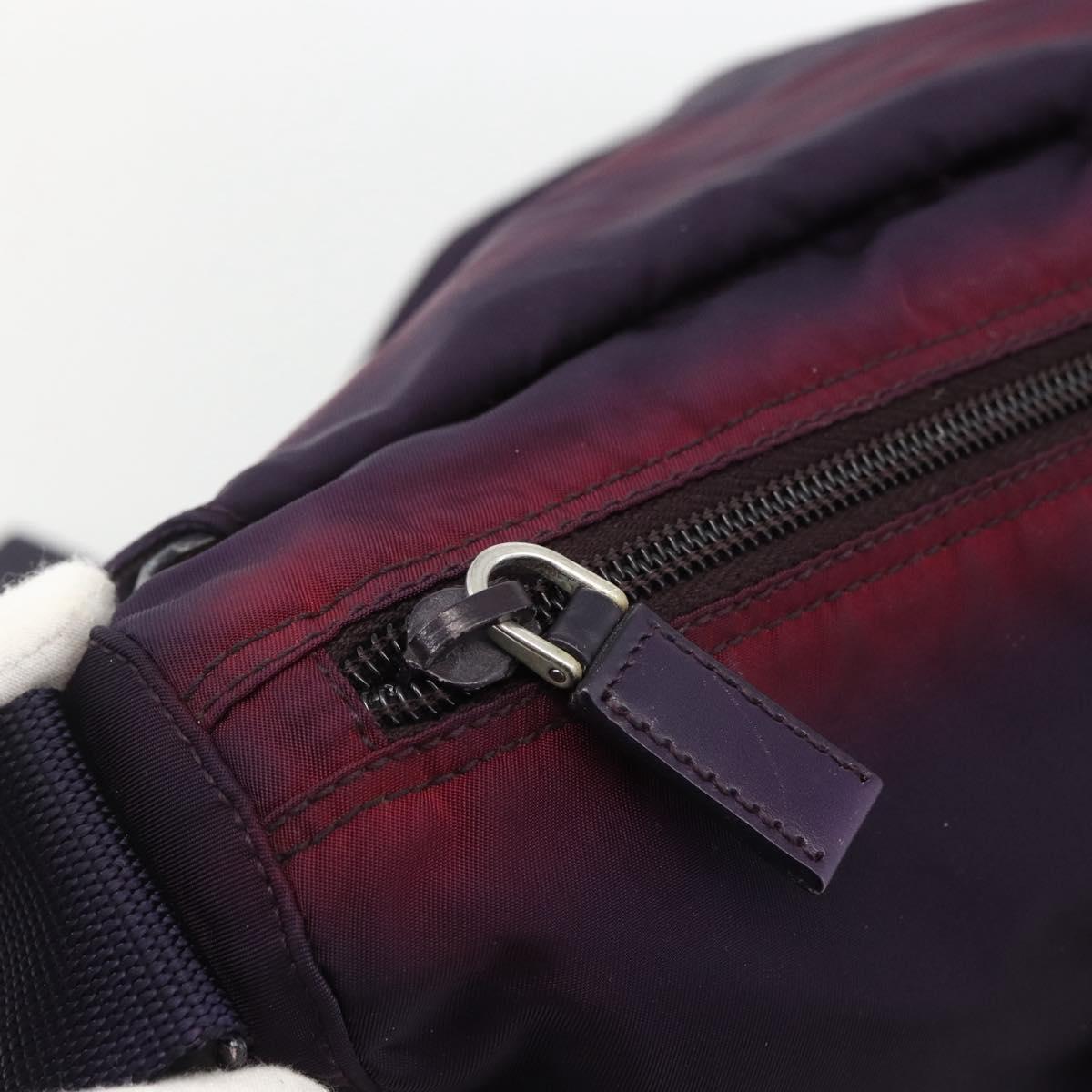 PRADA Shoulder Bag Nylon Purple Silver Auth 166221