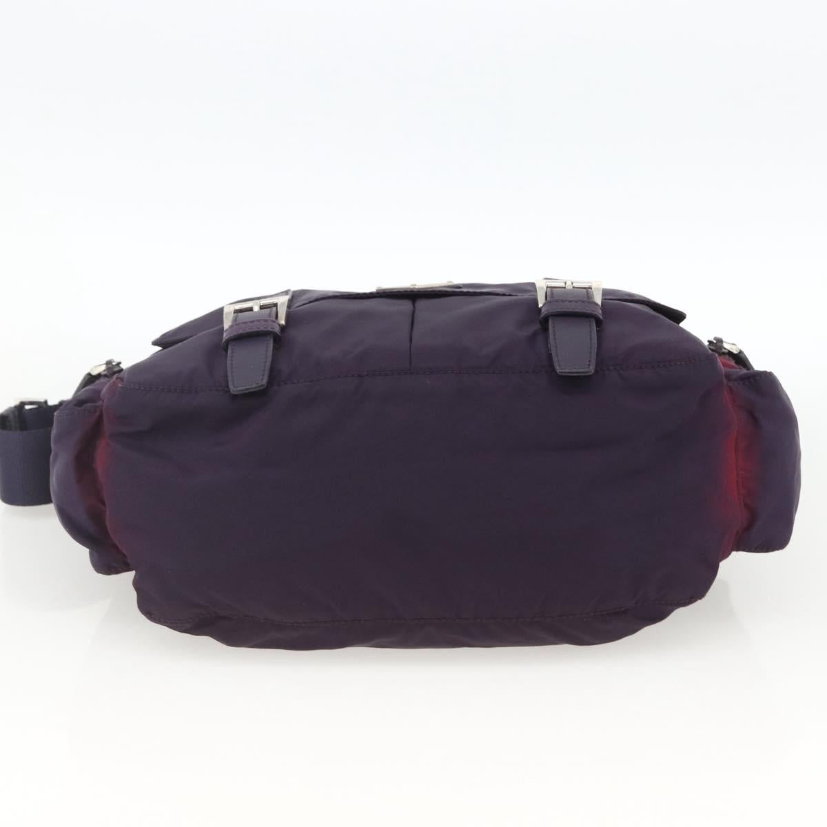 PRADA Shoulder Bag Nylon Purple Silver Auth 166221