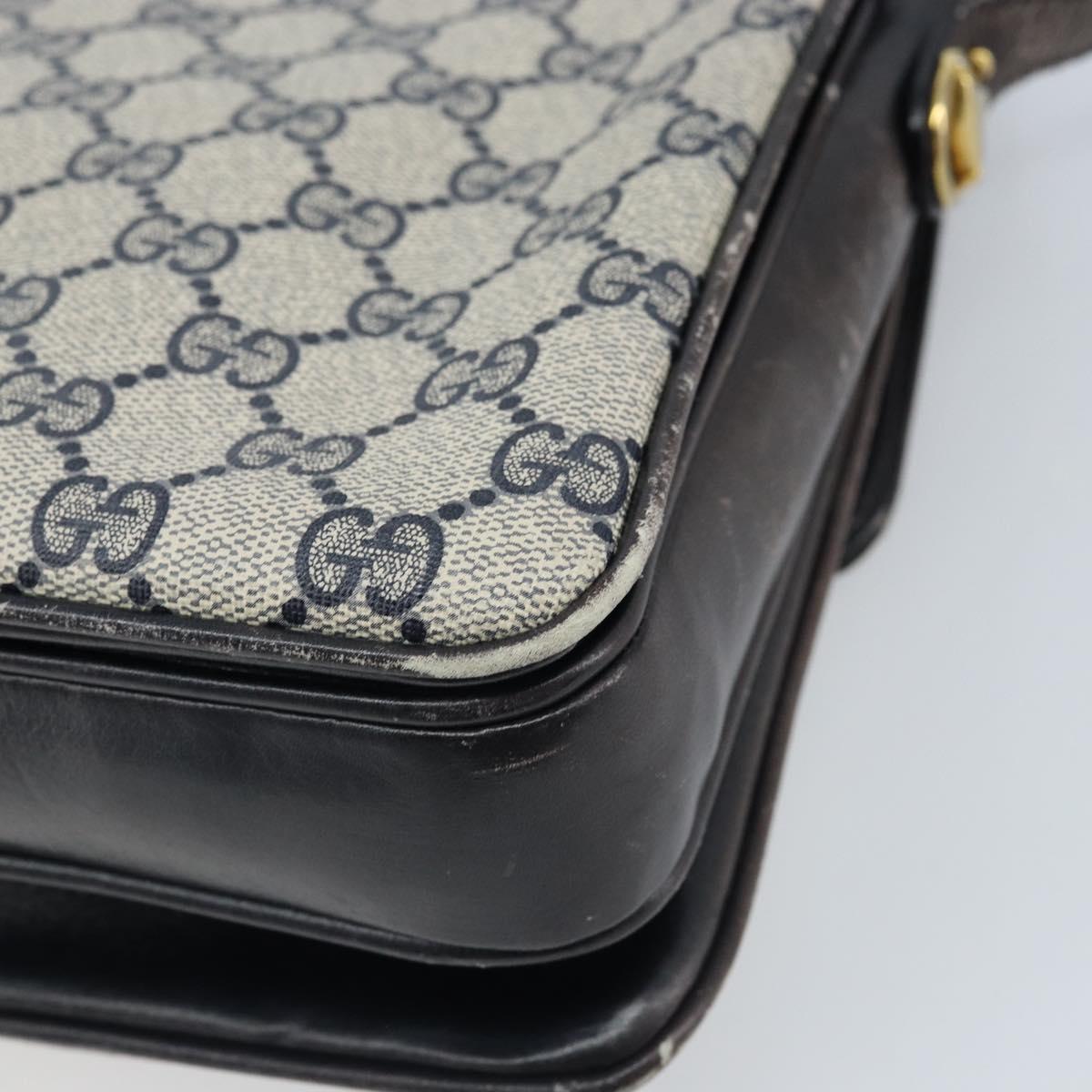 GUCCI GG Supreme Shoulder Bag PVC Navy Gold 001 16 4084 Auth 166222