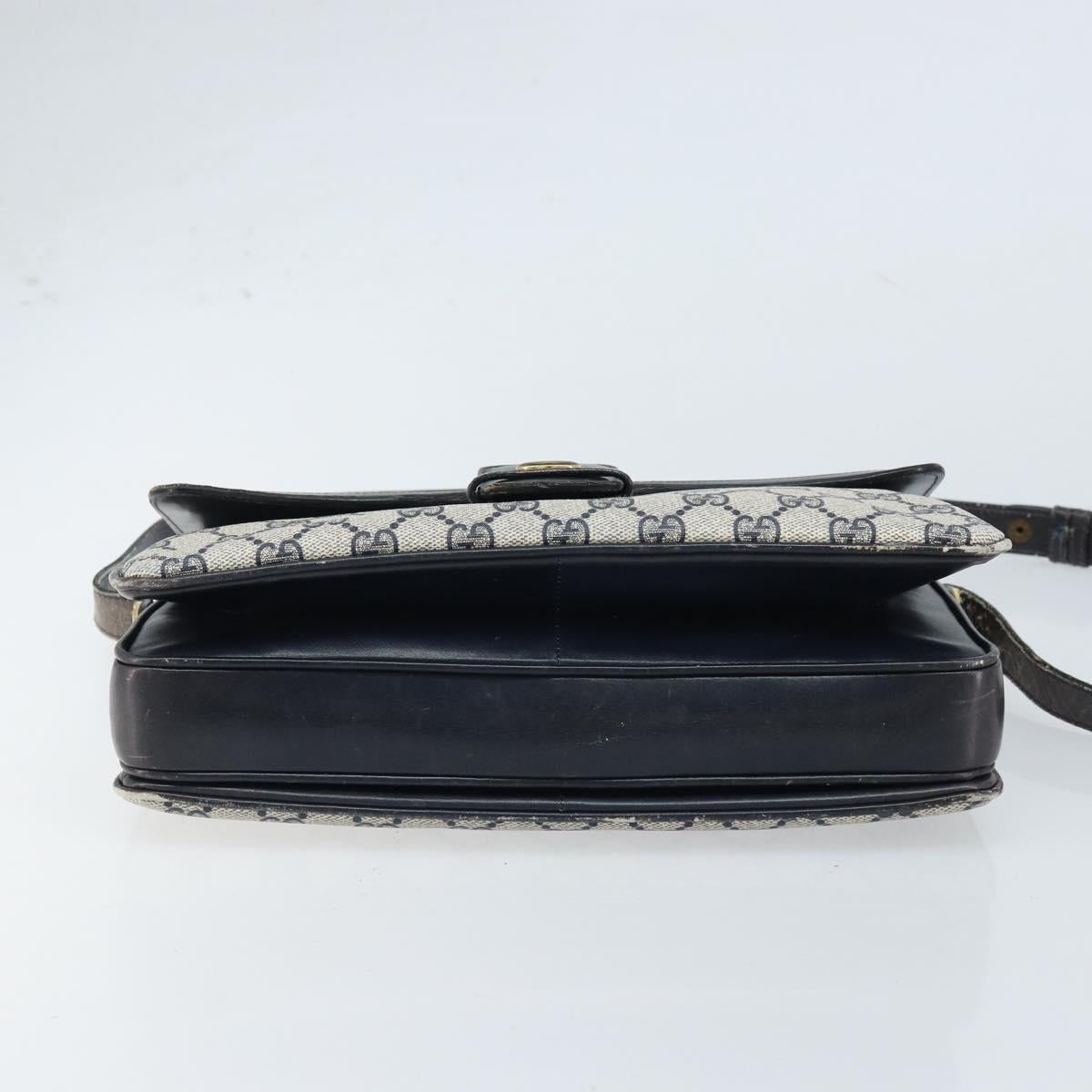 GUCCI GG Supreme Shoulder Bag PVC Navy Gold 001 16 4084 Auth 166222