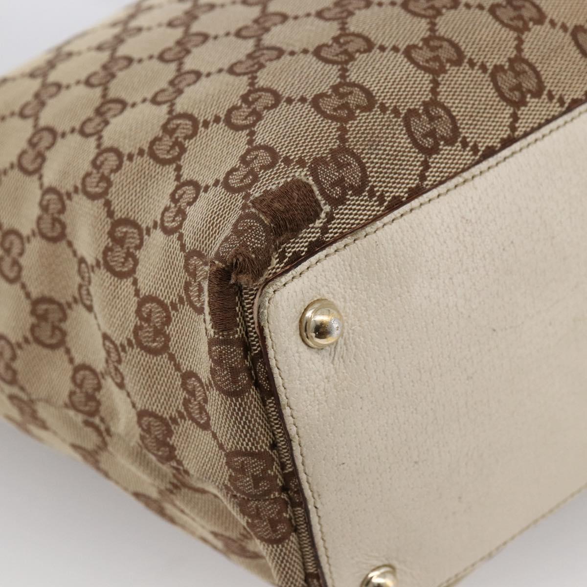 GUCCI GG Canvas Tote Bag Beige Gold 120836 Auth 166234