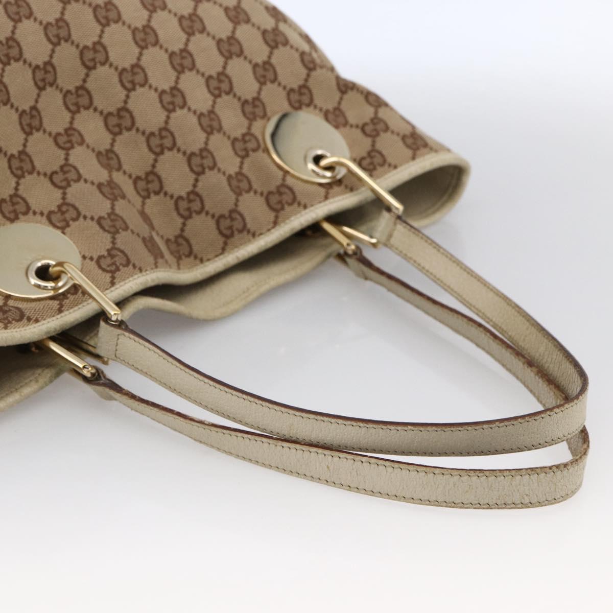 GUCCI GG Canvas Tote Bag Beige Gold 120836 Auth 166234