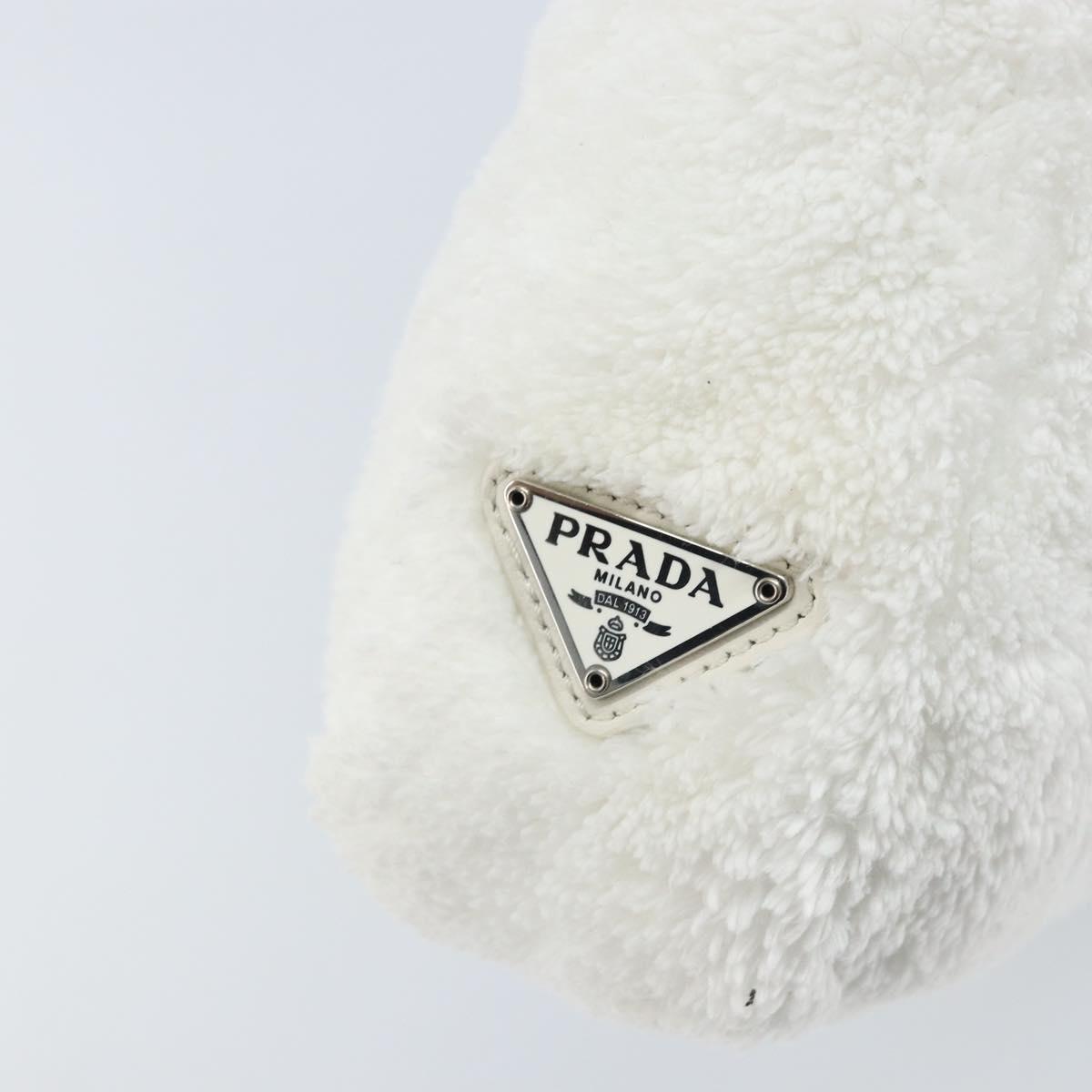 PRADA Hand pouch Hand Bag pile White Auth 166238M