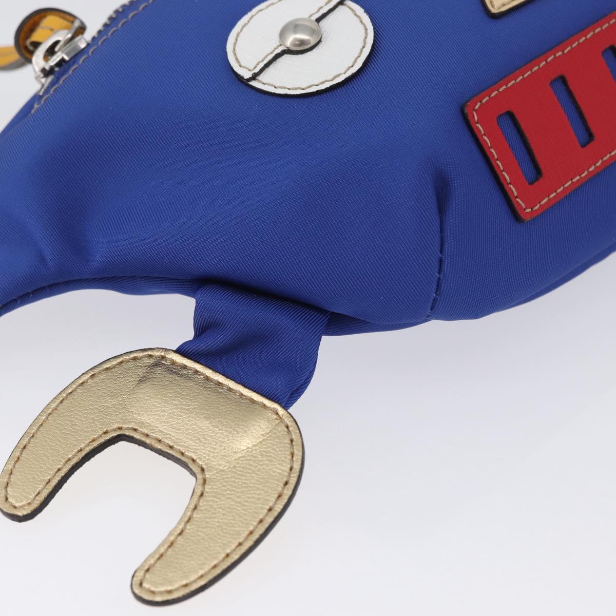 GUCCI Children Waist bag Nylon Blue Silver 550771 Auth 166242M