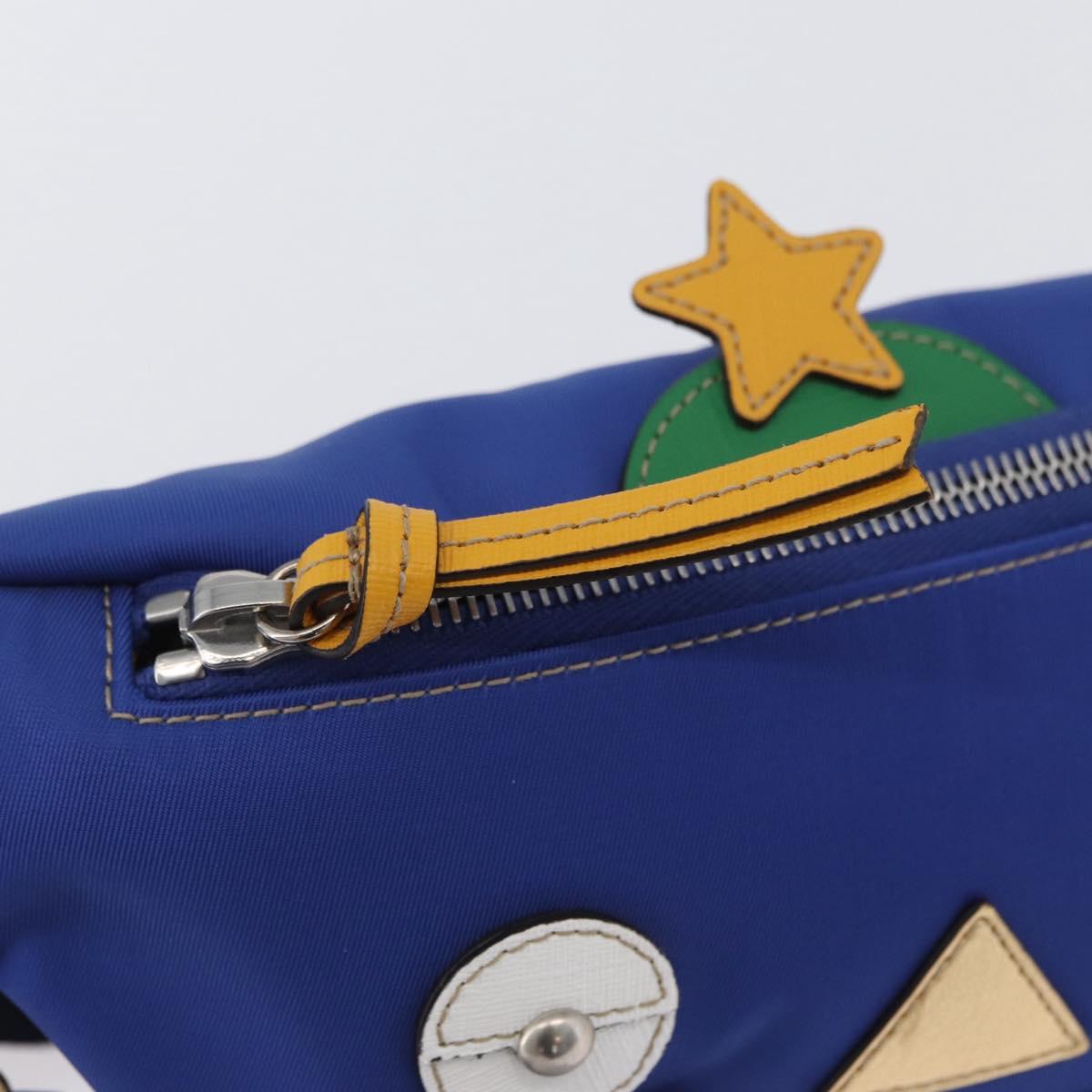 GUCCI Children Waist bag Nylon Blue Silver 550771 Auth 166242M