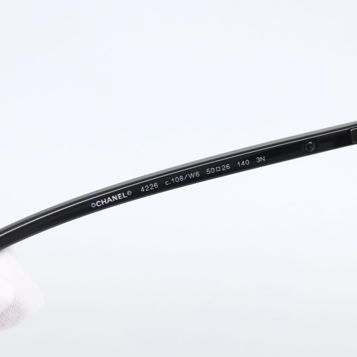 CHANEL Sunglasses metal Black CC Auth 166249V