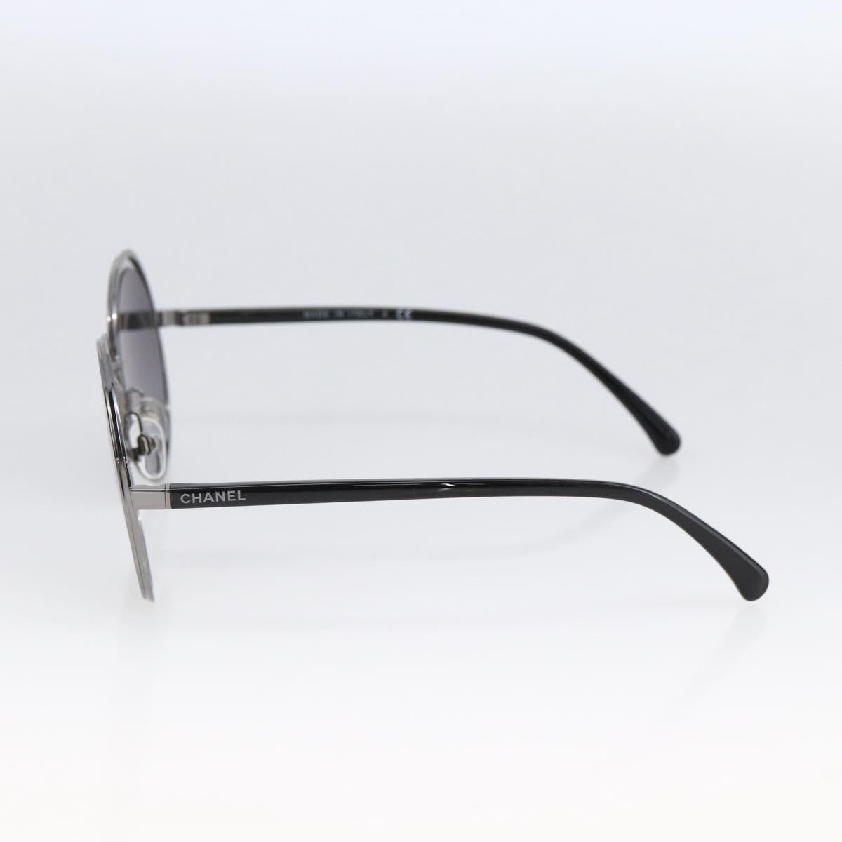CHANEL Sunglasses metal Black CC Auth 166249V