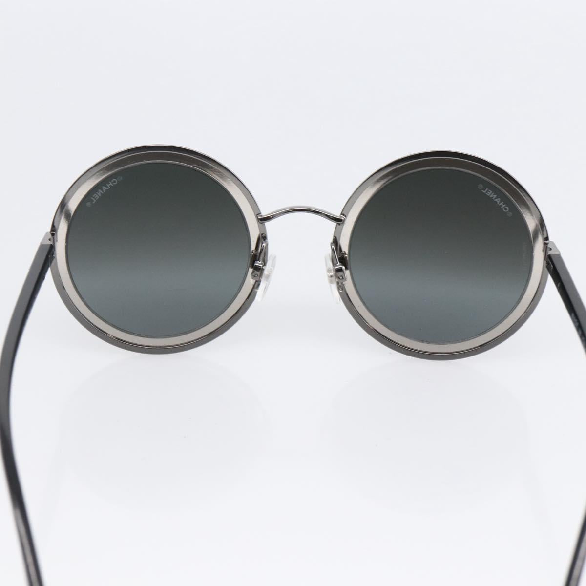 CHANEL Sunglasses metal Black CC Auth 166249V