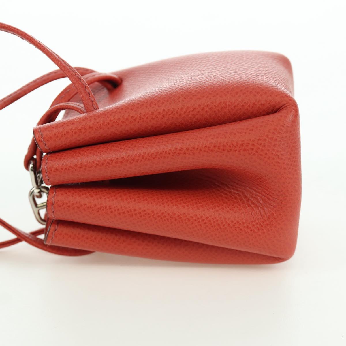HERMES Vespa Pouch Leather Red Auth 166254M