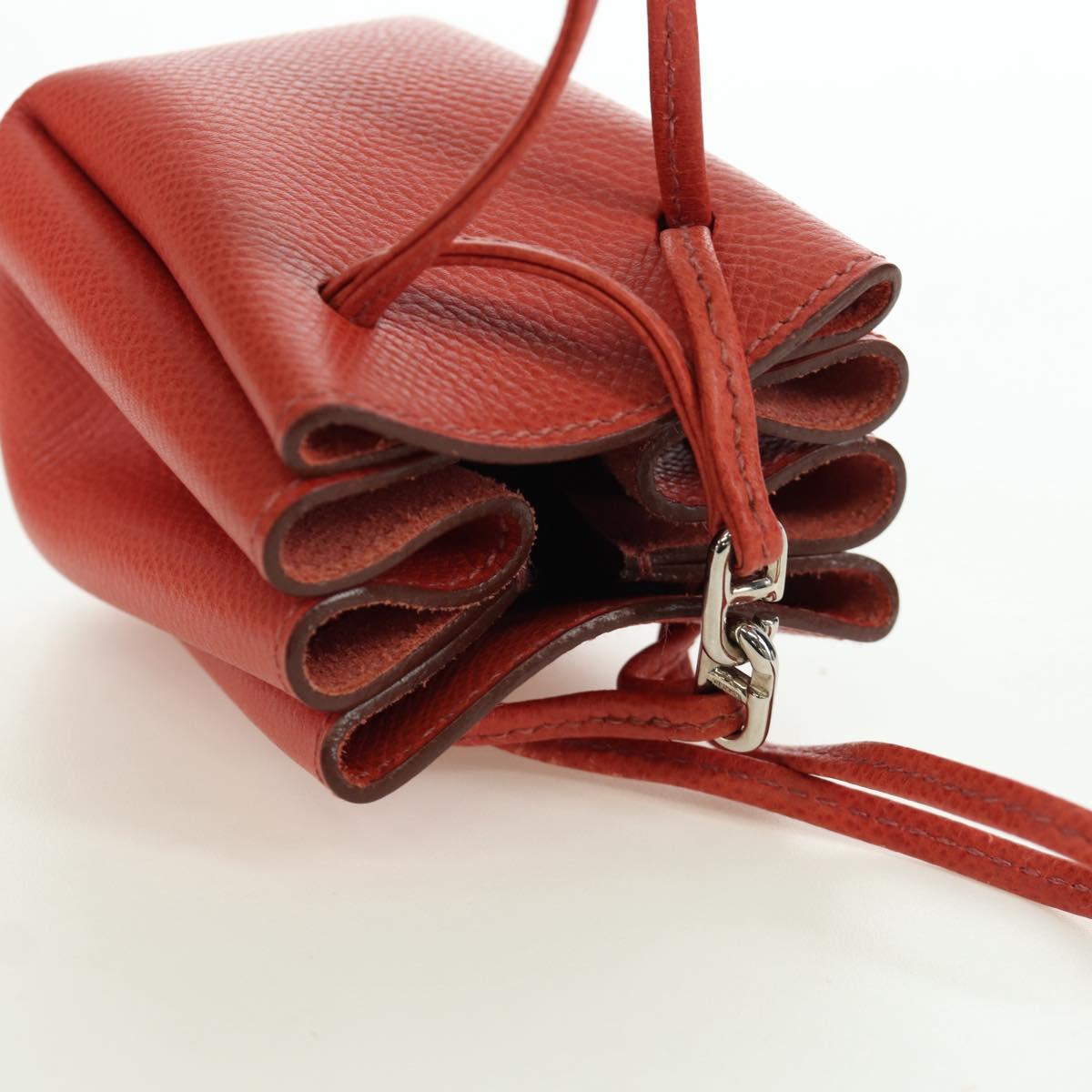 HERMES Vespa Pouch Leather Red Auth 166254M