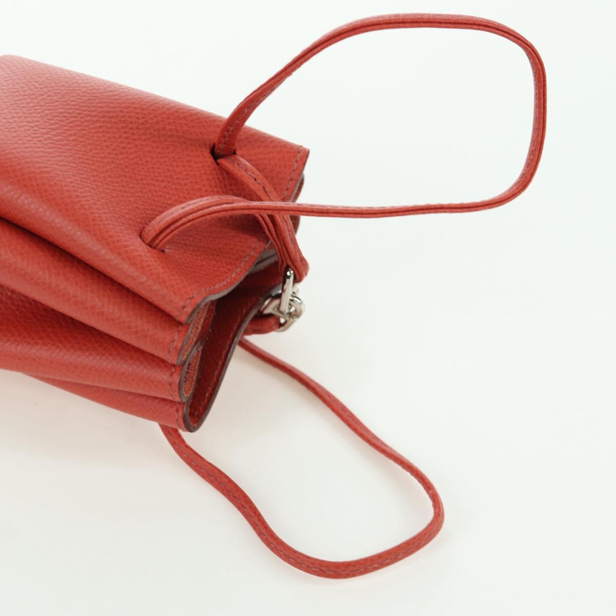 HERMES Vespa Pouch Leather Red Auth 166254M