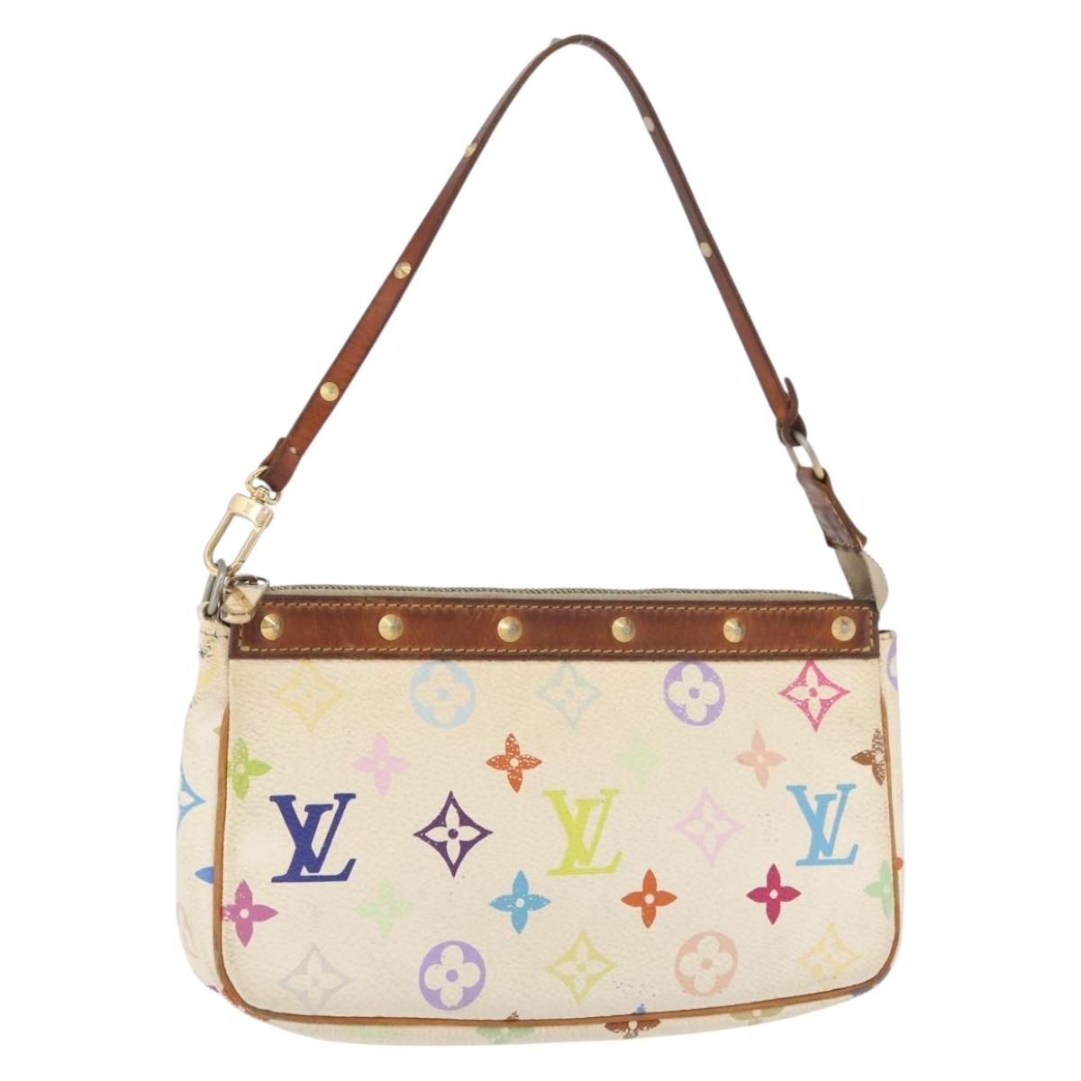LOUIS VUITTON Monogram Multicolor Pochette Pouch White M92649 LV Auth 166270
