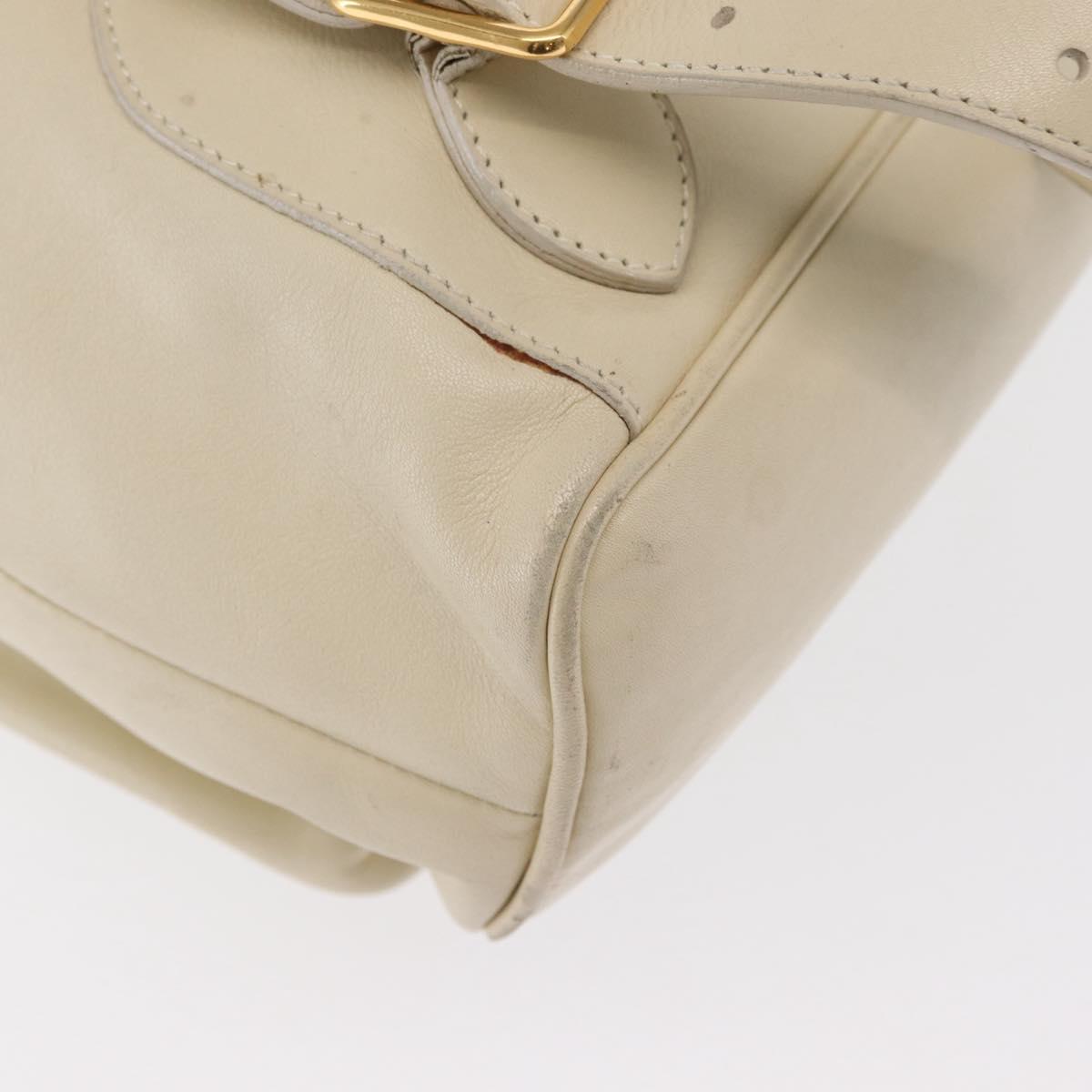 GUCCI Bamboo Backpack Leather Ivory Gold 003 2058 0016 Auth 166281