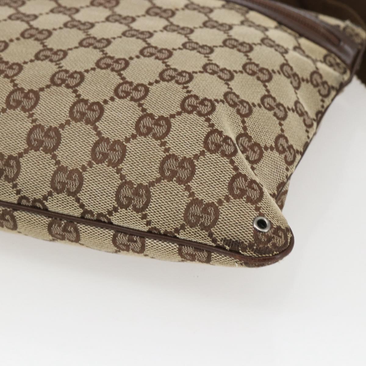 GUCCI GG Canvas Shoulder Bag Beige Silver 90476 Auth 166293