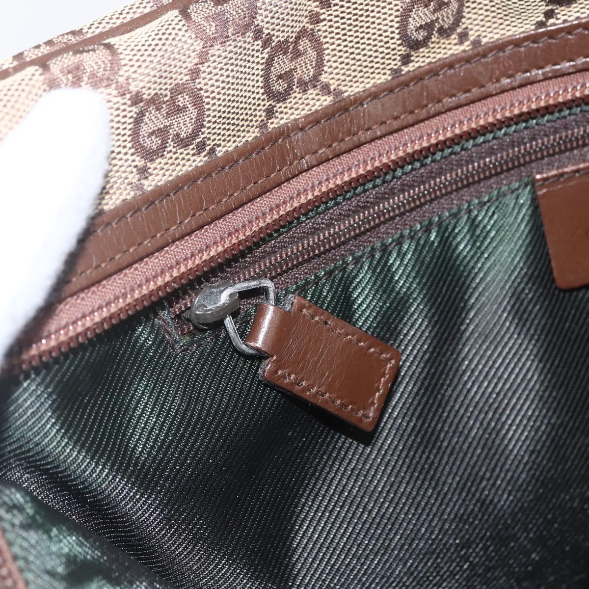 GUCCI GG Canvas Shoulder Bag Beige Silver 90476 Auth 166293