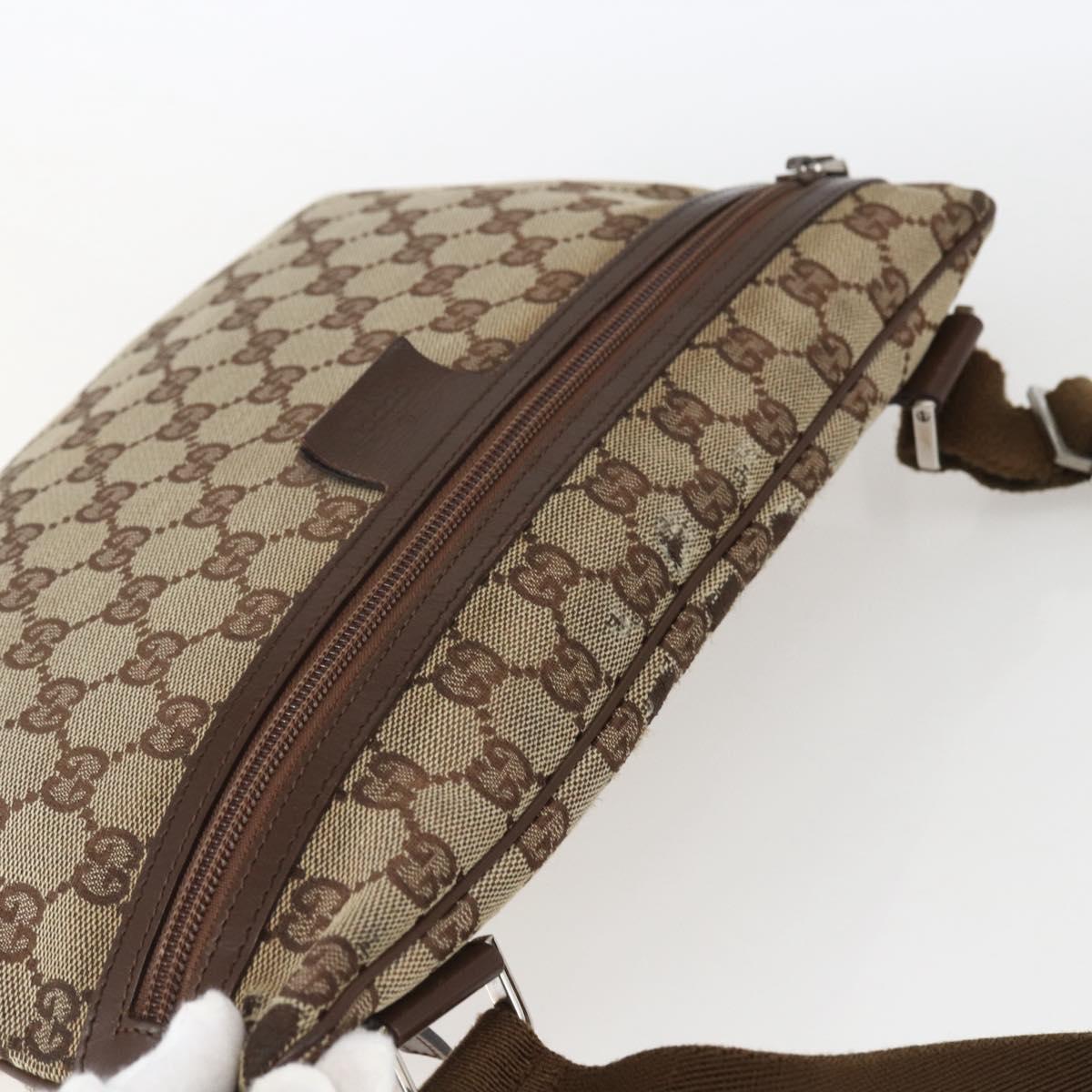 GUCCI GG Canvas Shoulder Bag Beige Silver 90476 Auth 166293