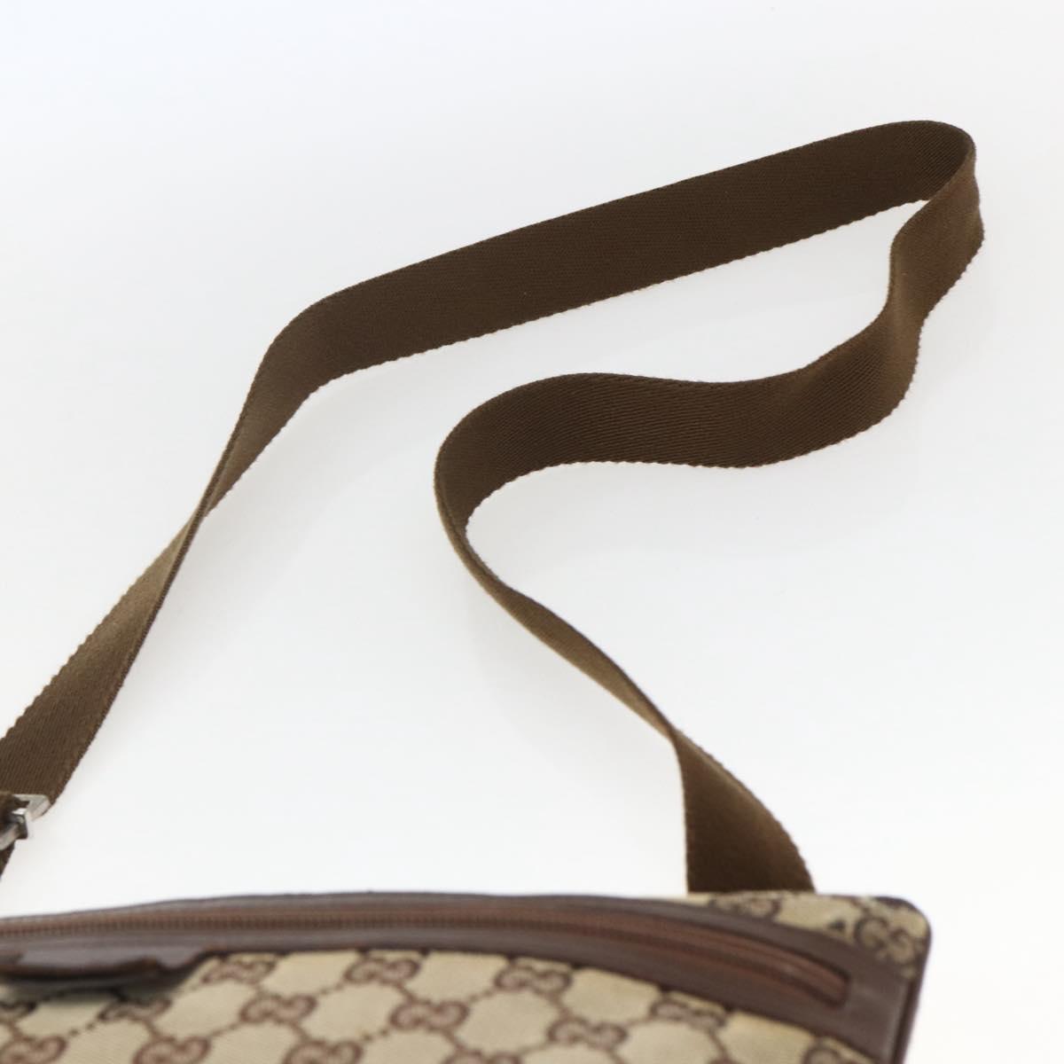 GUCCI GG Canvas Shoulder Bag Beige Silver 90476 Auth 166293