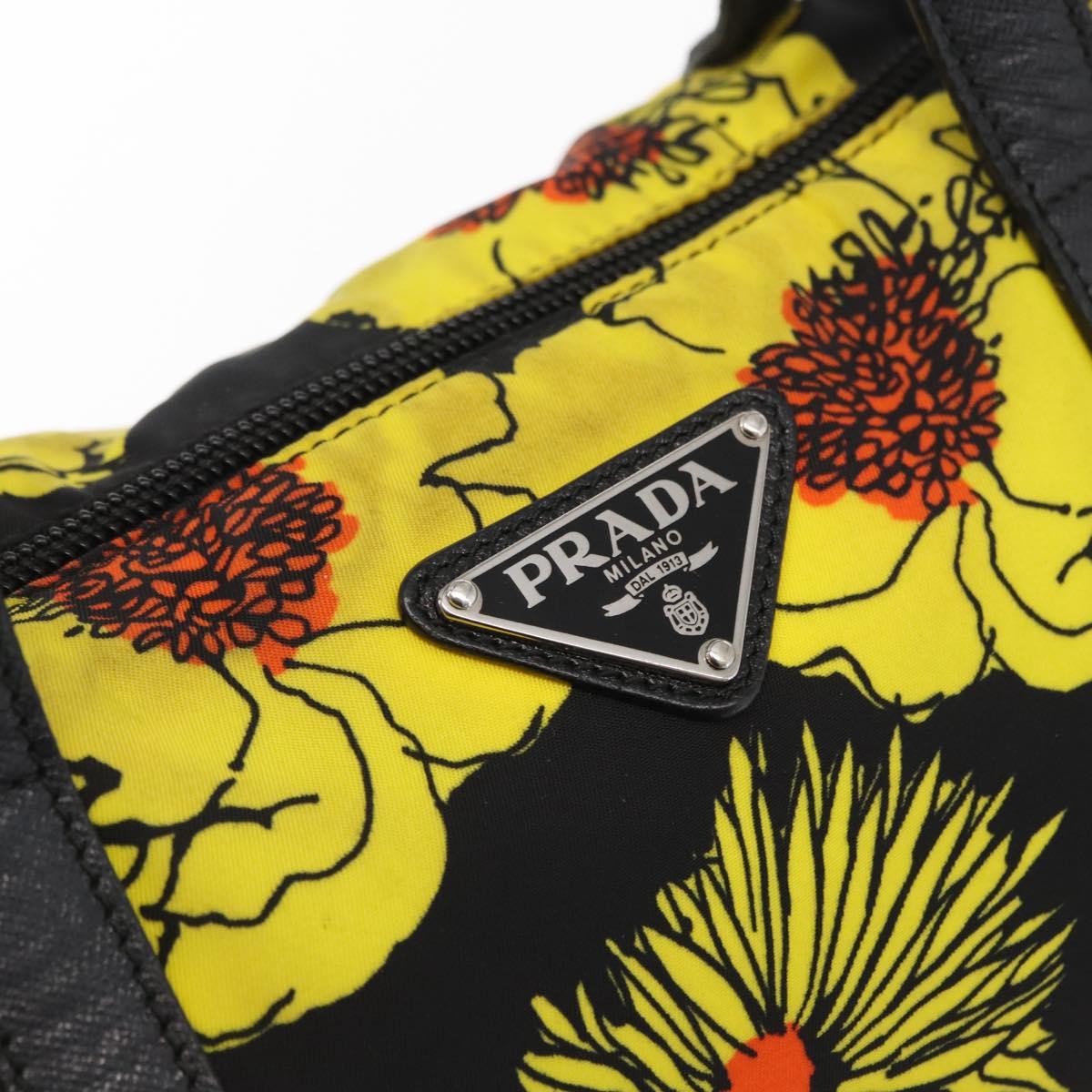 PRADA Tote Bag Nylon 2way Yellow Silver Auth 166303