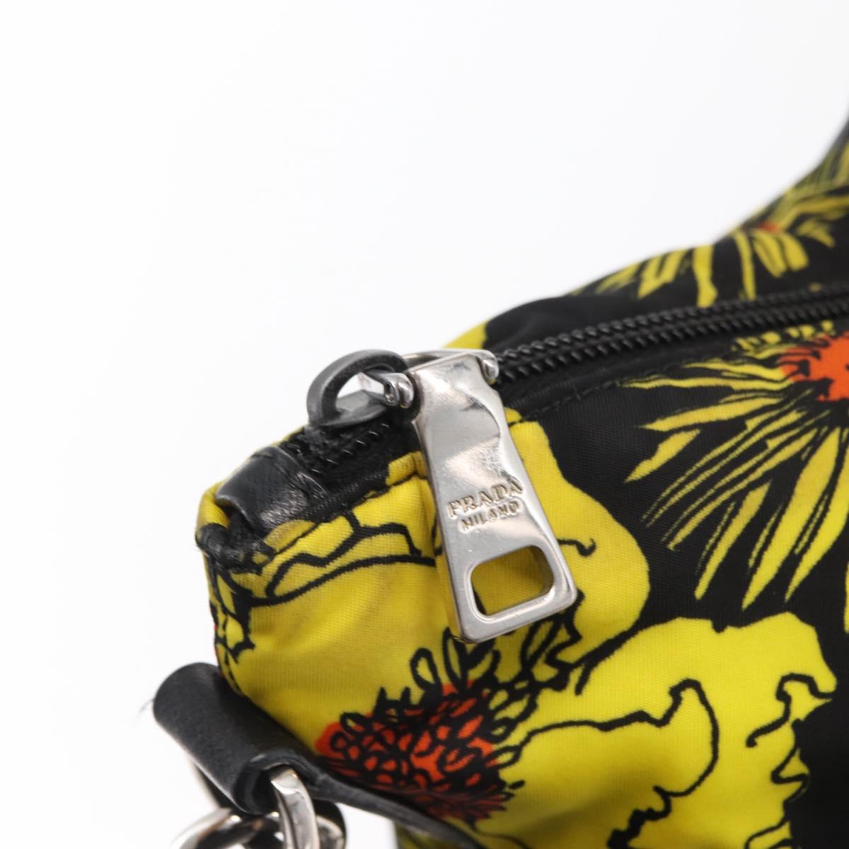 PRADA Tote Bag Nylon 2way Yellow Silver Auth 166303