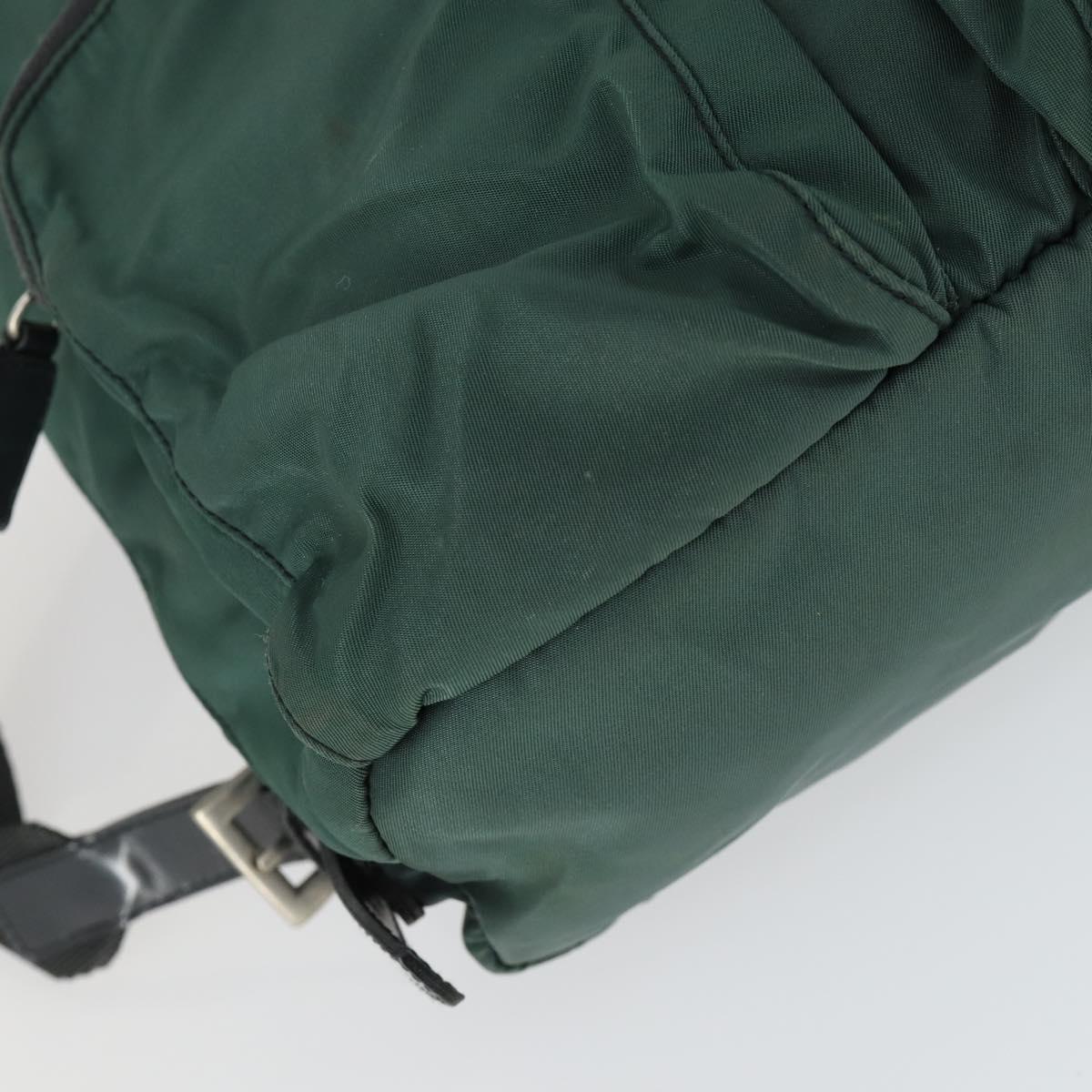 PRADA Backpack Nylon Green Silver Auth 166306