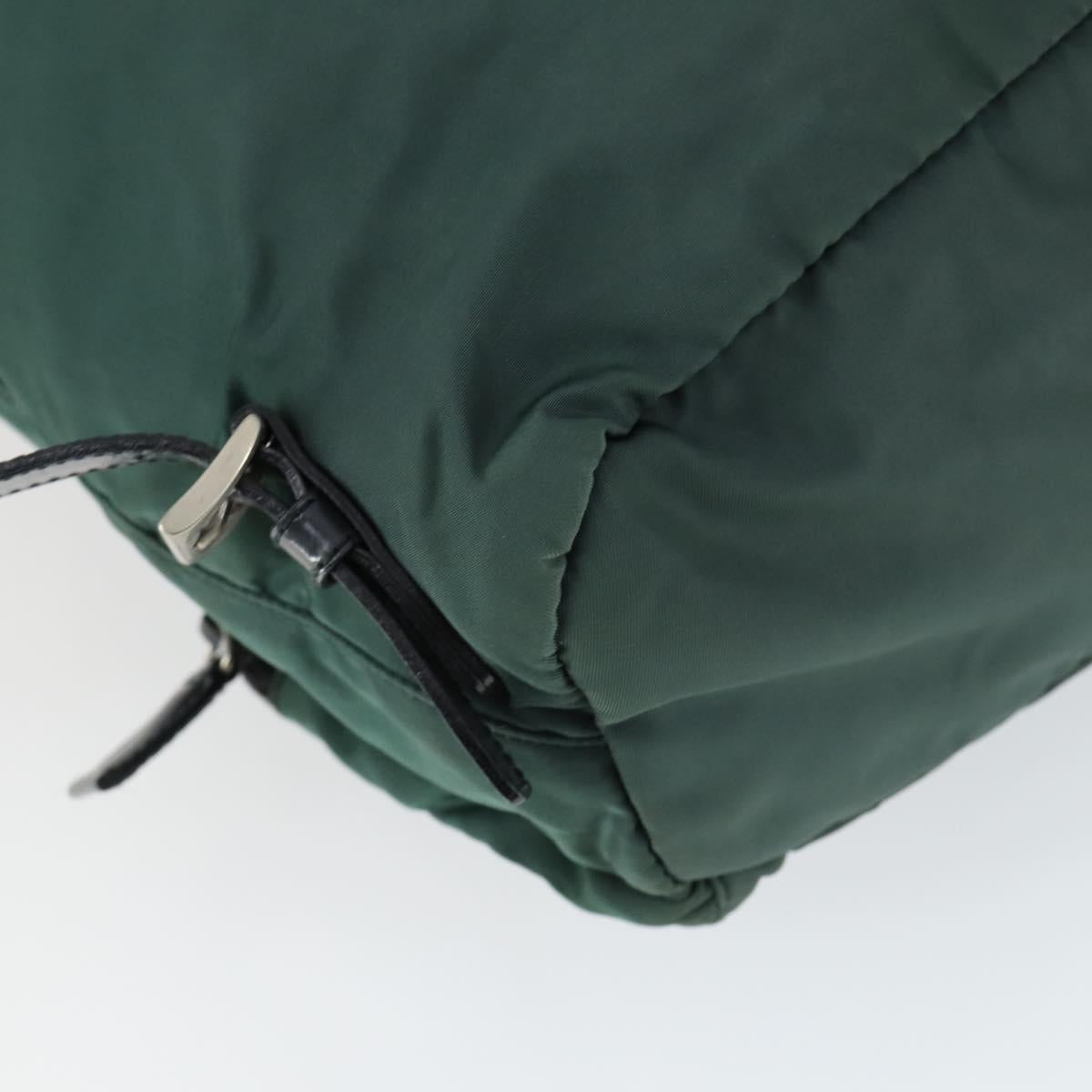 PRADA Backpack Nylon Green Silver Auth 166306