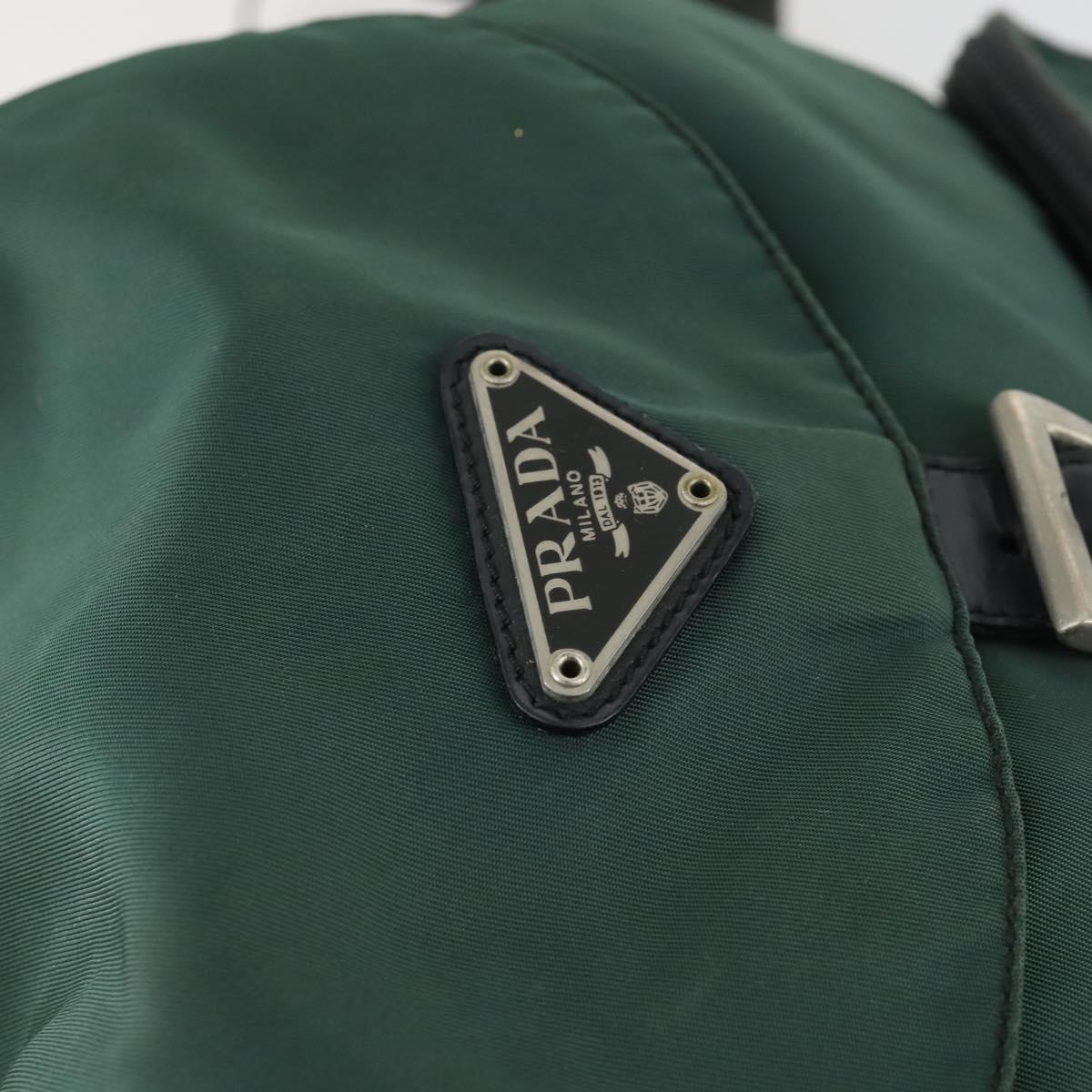 PRADA Backpack Nylon Green Silver Auth 166306