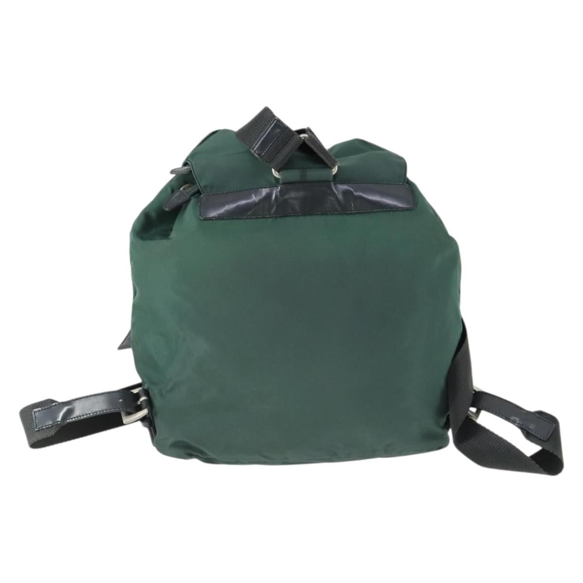 PRADA Backpack Nylon Green Silver Auth 166306
