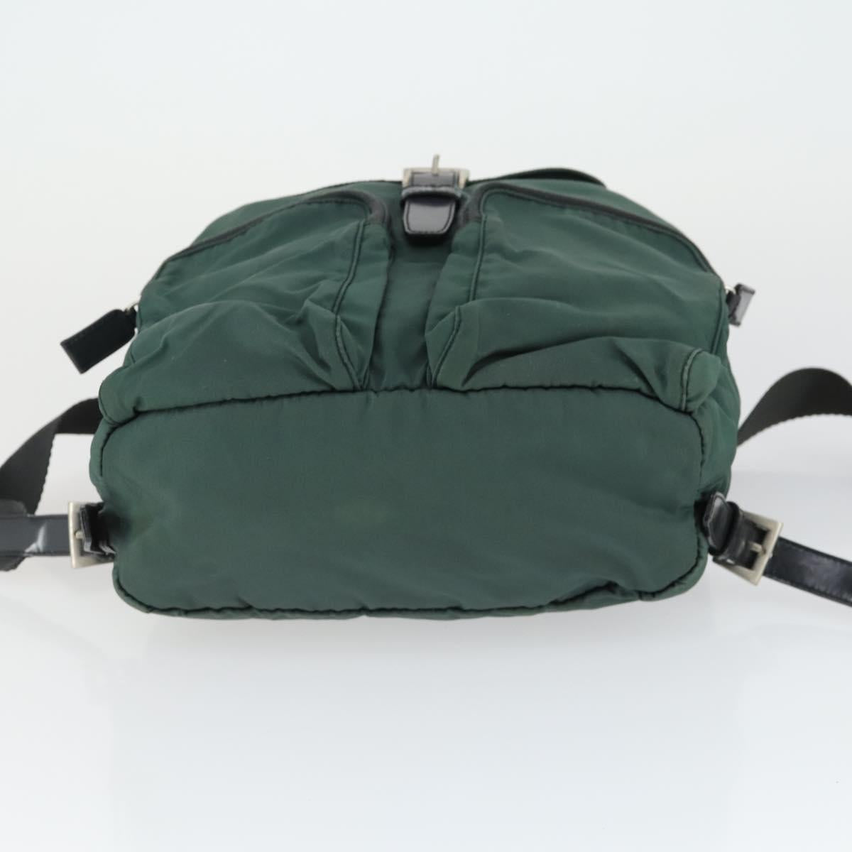 PRADA Backpack Nylon Green Silver Auth 166306
