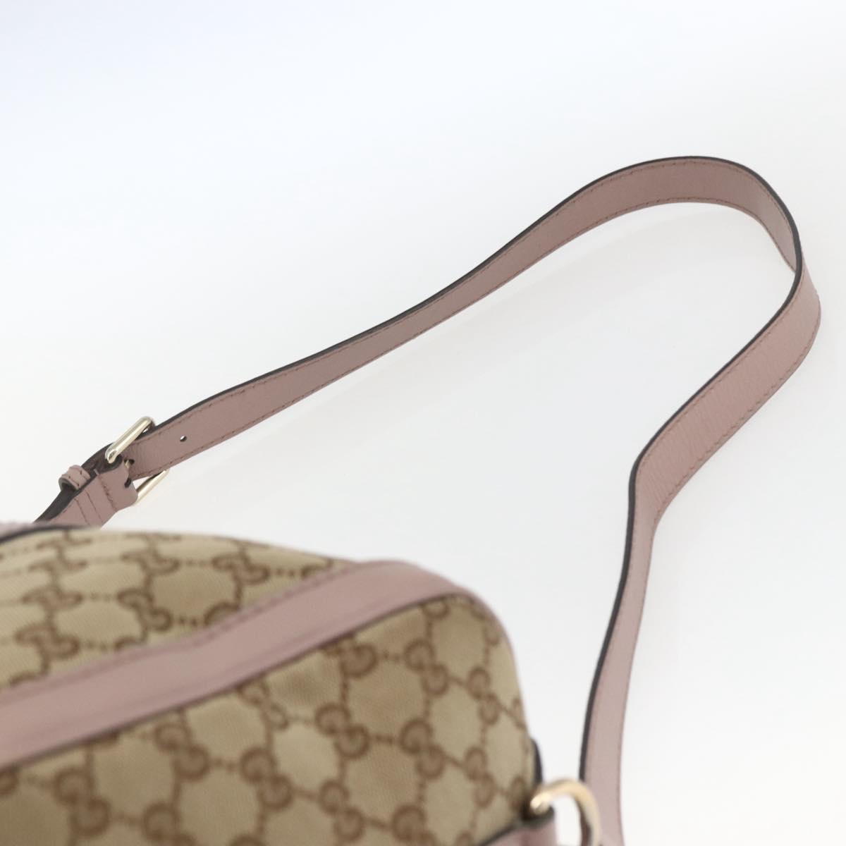 GUCCI GG Canvas Boston Bag 2way Beige gold 247205 Auth 166316