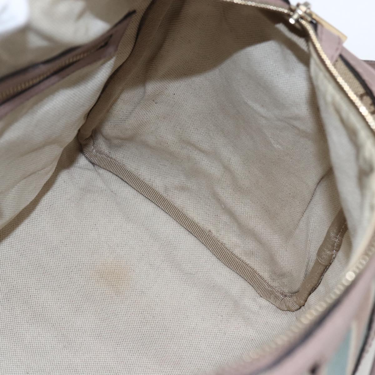GUCCI GG Canvas Boston Bag 2way Beige gold 247205 Auth 166316