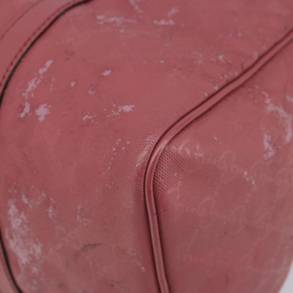 GUCCI GG Implementation Boston Bag PVC Gold Pink 193603 Auth 166330