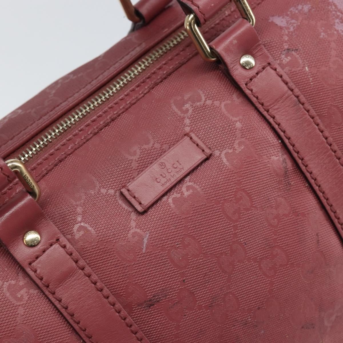 GUCCI GG Implementation Boston Bag PVC Gold Pink 193603 Auth 166330