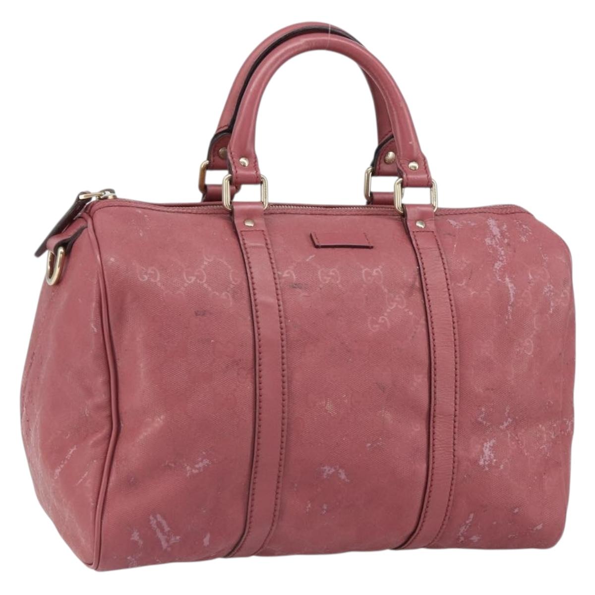 GUCCI GG Implementation Boston Bag PVC Gold Pink 193603 Auth 166330