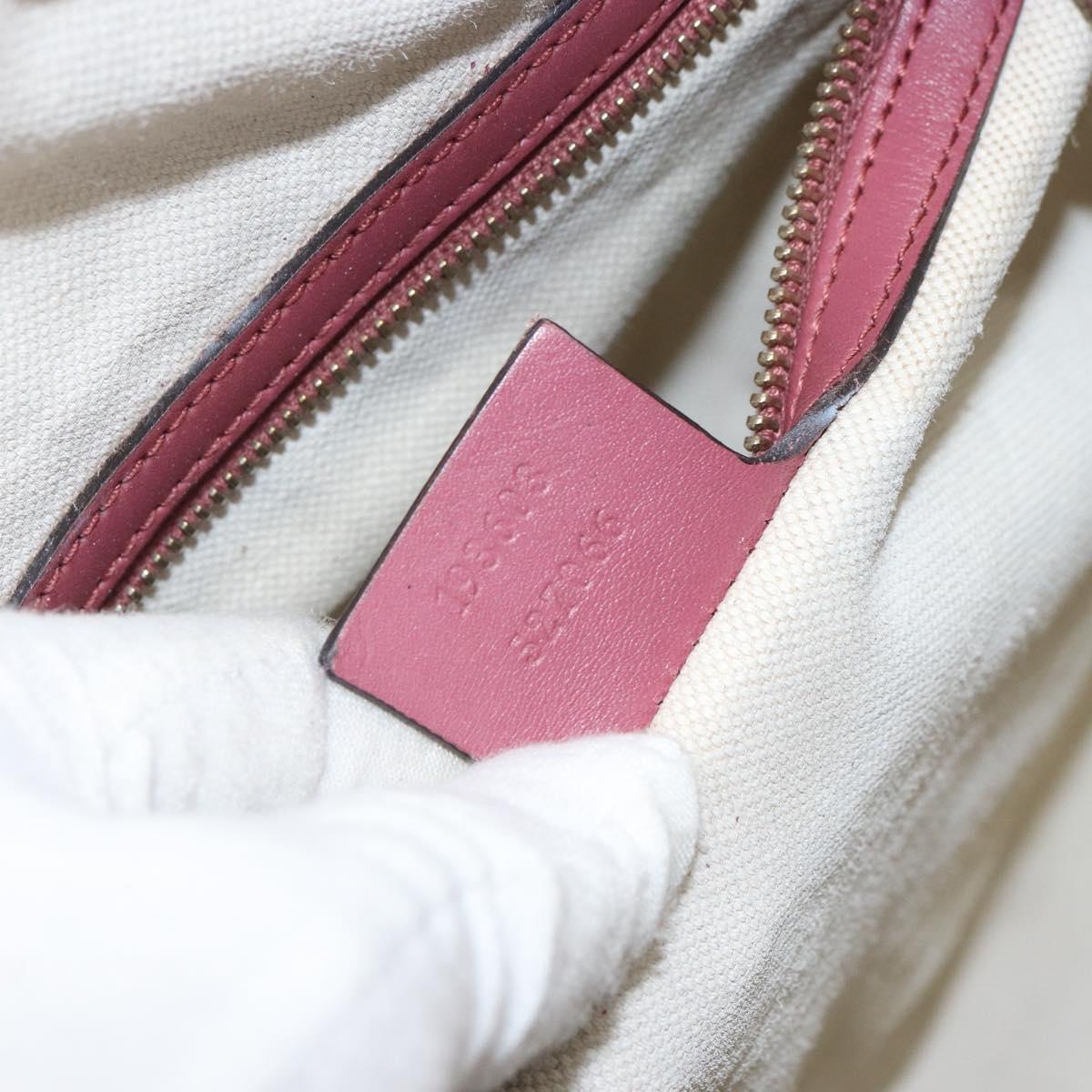 GUCCI GG Implementation Boston Bag PVC Gold Pink 193603 Auth 166330
