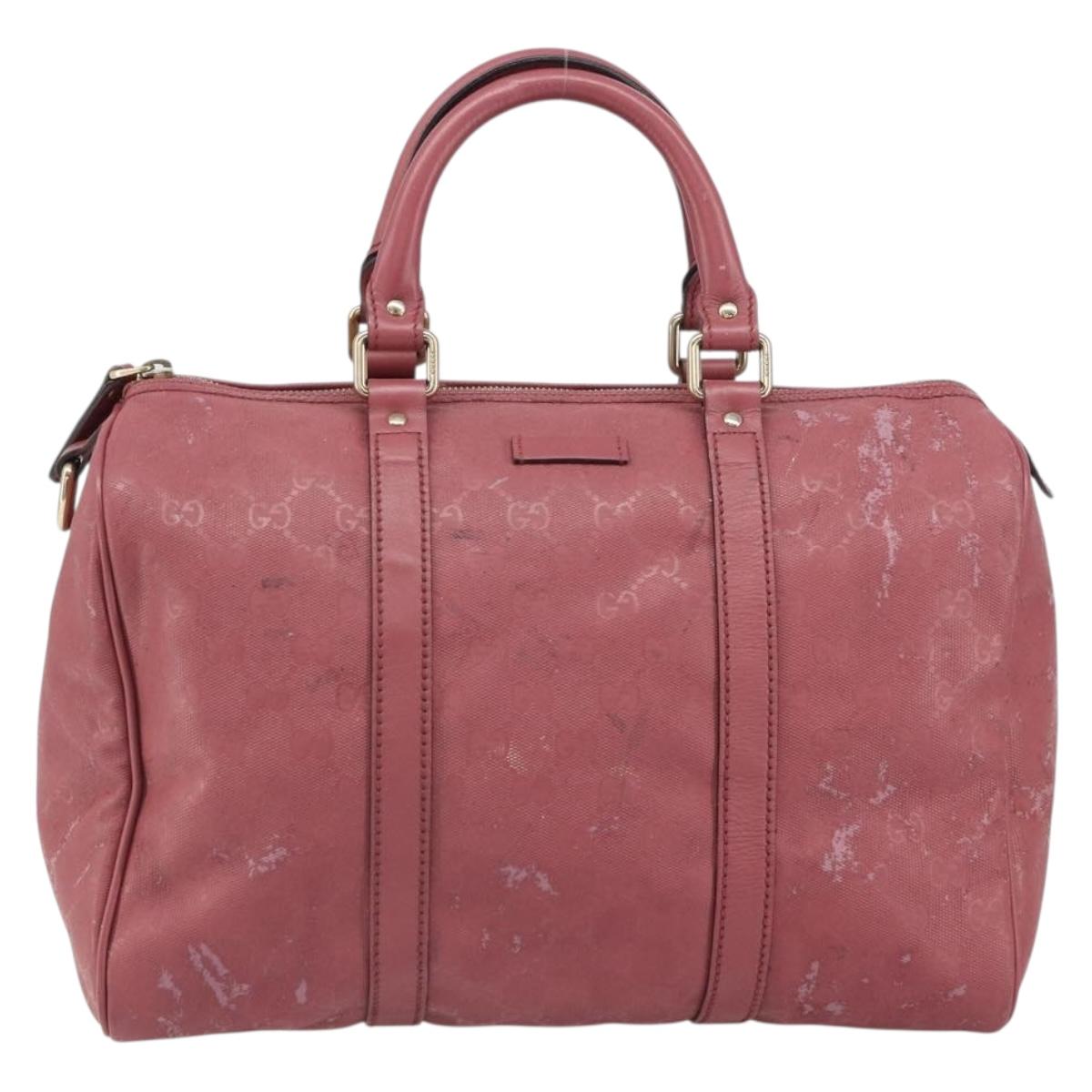GUCCI GG Implementation Boston Bag PVC Gold Pink 193603 Auth 166330
