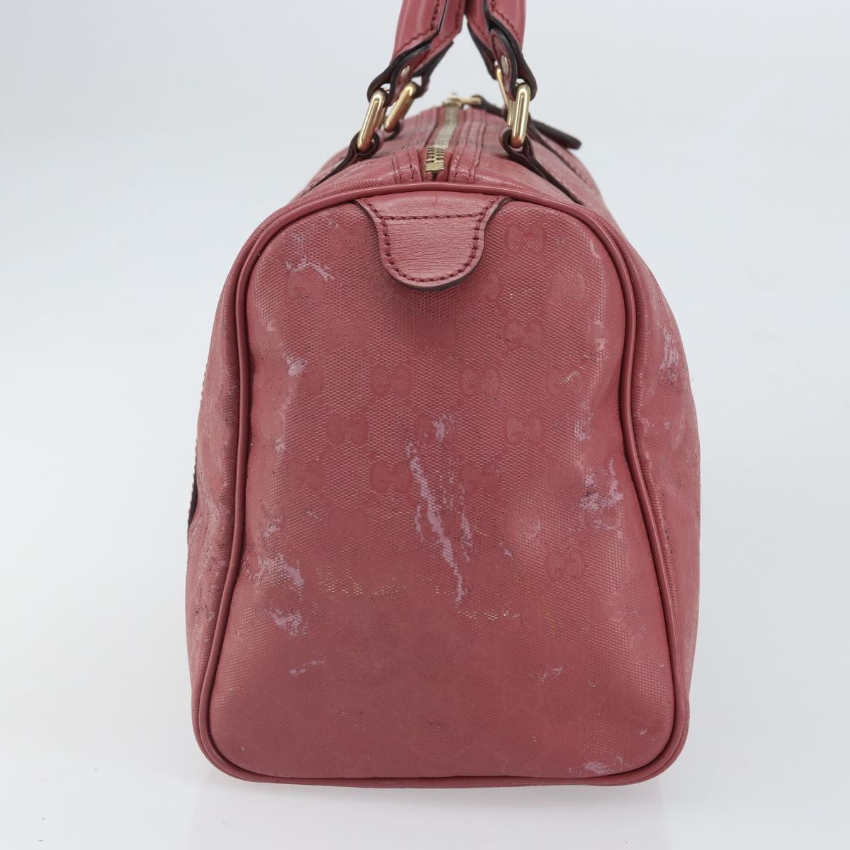 GUCCI GG Implementation Boston Bag PVC Gold Pink 193603 Auth 166330