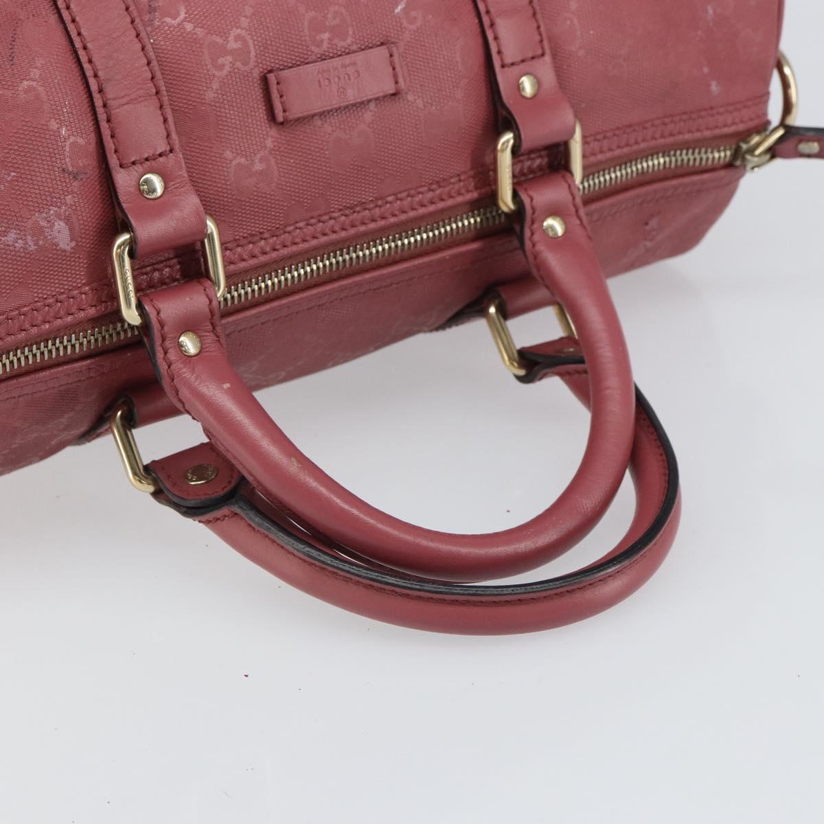 GUCCI GG Implementation Boston Bag PVC Gold Pink 193603 Auth 166330